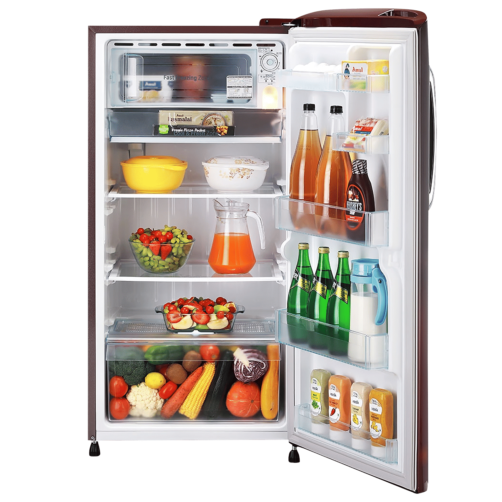 LG 205 Litres 4 Star Direct Cool Single Door Refrigerator with Stabilizer Free Operation (GL-B221ASCY.DSCZEB, Scarlet Charm) LG 205 Litres 4 Star Direct Cool Single Door Refrigerator with Stabilizer Free Operation (GL-B221ASCY.DSCZEB, Scarlet Charm)_8