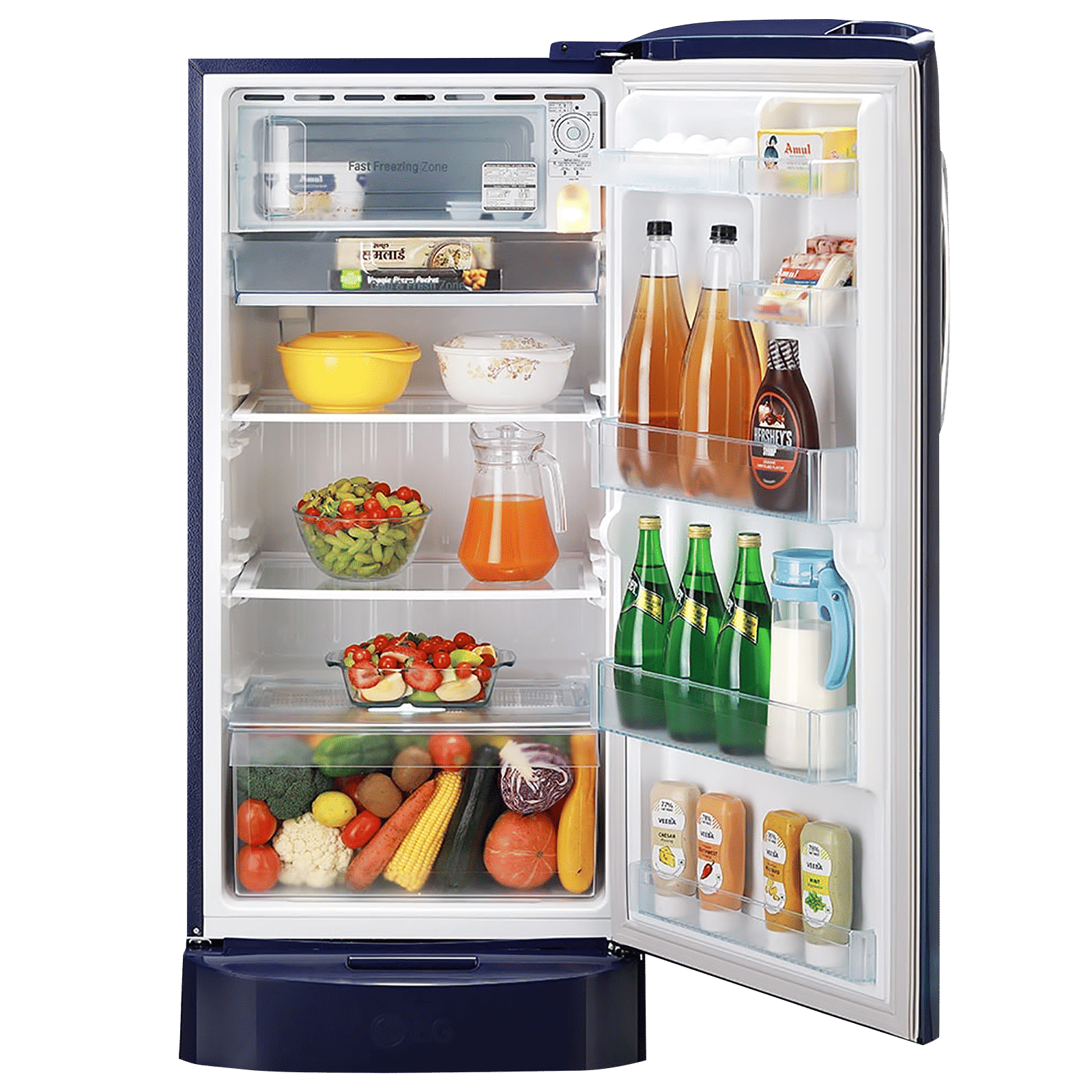 LG 205 Litres 4 Star Direct Cool Single Door Refrigerator with Stabilizer Free Operation (GL-D221ABCY.DBCZEB, Blue Charm)_8
