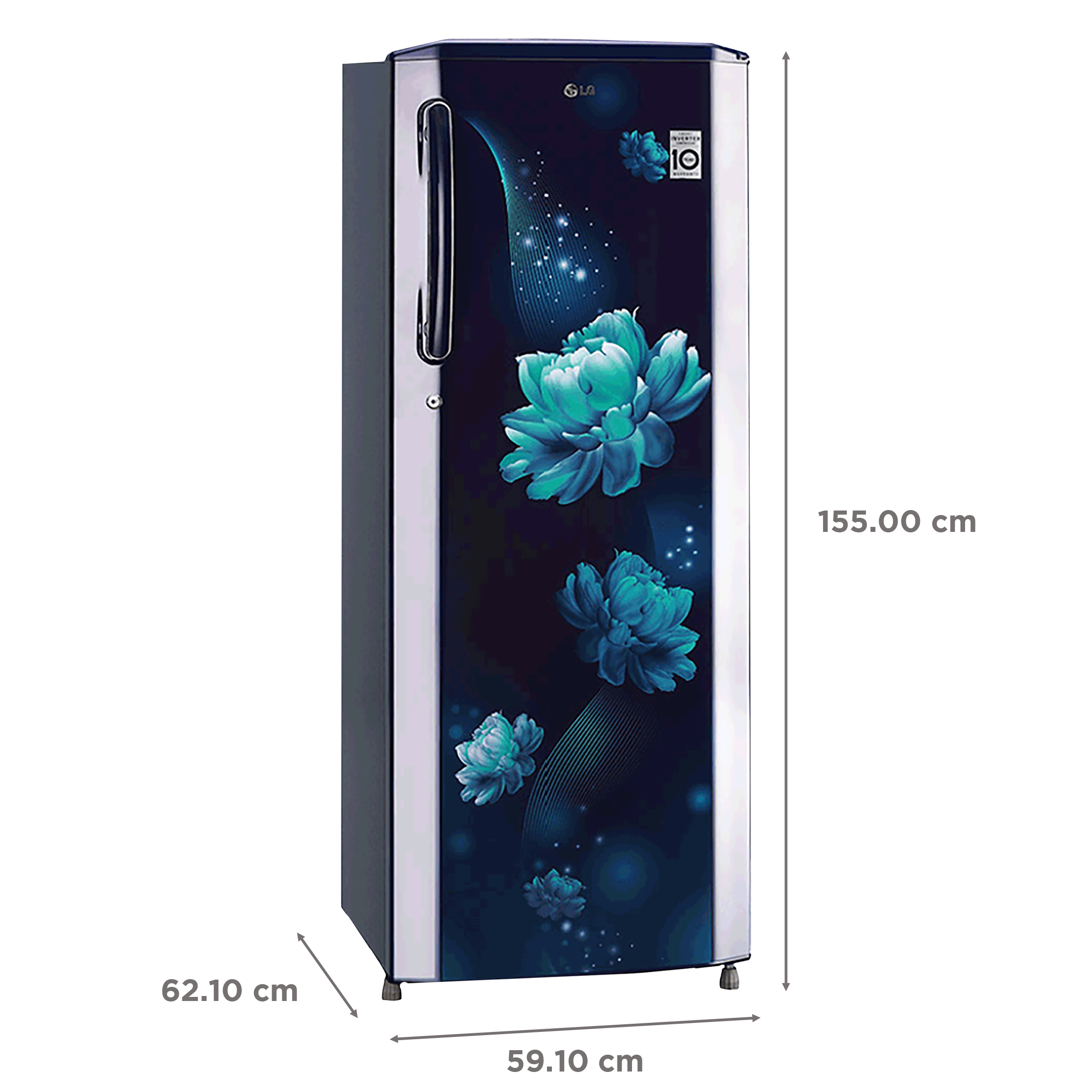 LG 261 Litres 3 Star Direct Cool Single Door Refrigerator with Stabilizer Free Operation (GL-B281BBCX.DBCZEB, Blue Charm)_3