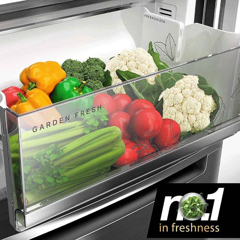 Whirlpool Intellifresh Pro 355 Litres 3 Star Frost Free Double Door Bottom Mount Convertible Refrigerator with Advanced AI Technology (IFPRO BM INV 370 ELT+, Steel Onyx)_12