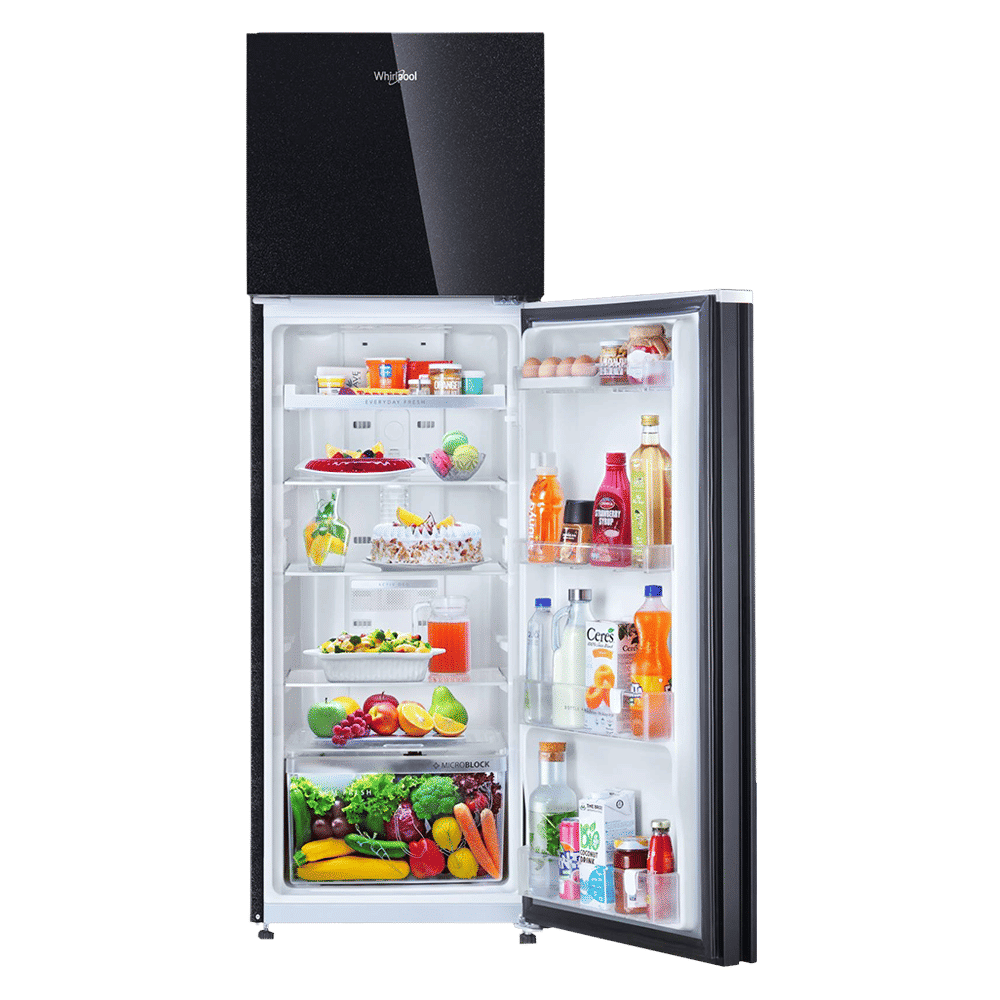 Whirlpool NeoFresh 292 Litres 2 Star Frost Free Double Door Refrigerator with 6th Sense DeepFreeze Technology (NEO 305GD PRM, Crystal Black)_15