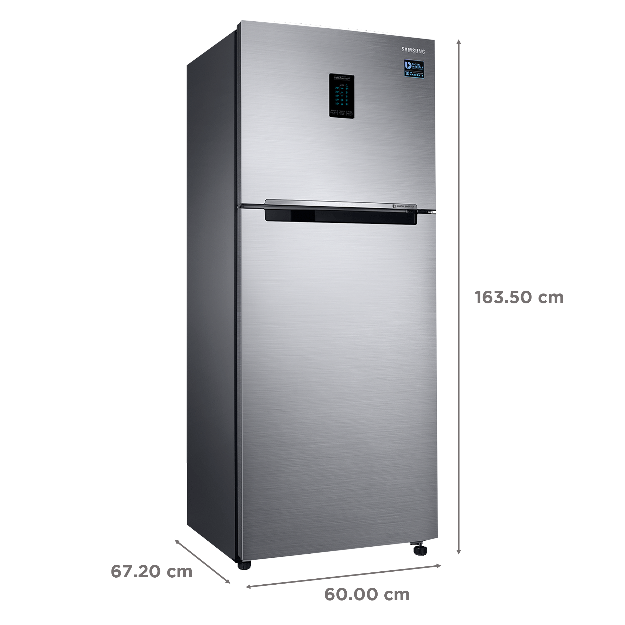 SAMSUNG 324 Litres 2 Star Frost Free Double Door Convertible Refrigerator with Multi Air Flow System (RT34T4522S8/HL, Elegant Inox)_3