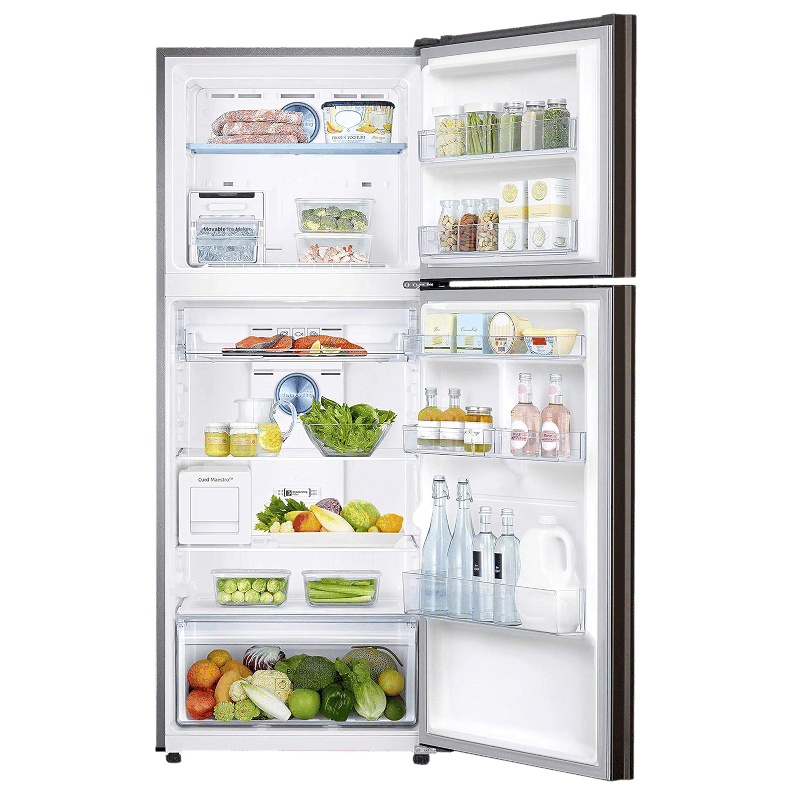 SAMSUNG 386 Litres 3 Star Frost Free Double Door Convertible Refrigerator with Curd Maestro (RT39T5C3EDX/TL, Luxe Brown)_5