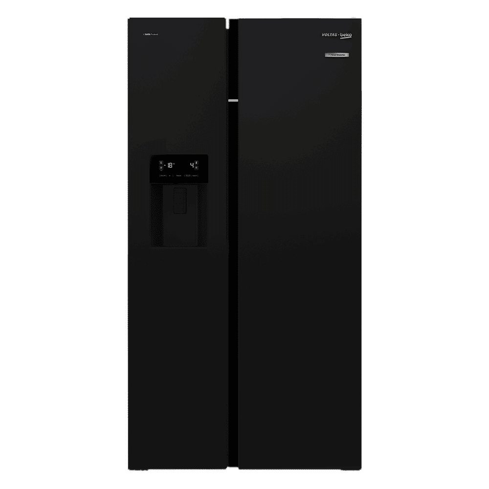 VOLTAS beko 634 Litres Frost Free Side by Side Refrigerator with Neo Frost Dual Cooling (RSB655GBRF, Glass Black) VOLTAS beko 634 Litres Frost Free Side by Side Refrigerator with Neo Frost Dual Cooling (RSB655GBRF, Glass Black)_1