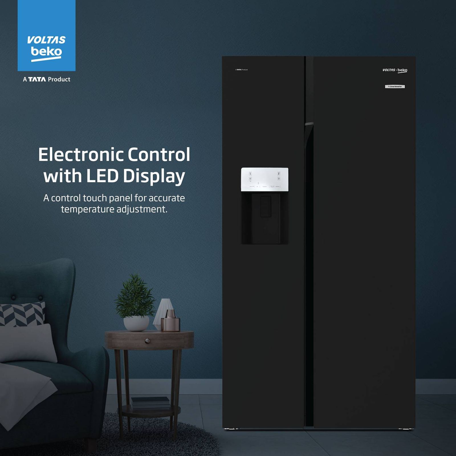 VOLTAS beko 634 Litres Frost Free Side by Side Refrigerator with Neo Frost Dual Cooling (RSB655GBRF, Glass Black) VOLTAS beko 634 Litres Frost Free Side by Side Refrigerator with Neo Frost Dual Cooling (RSB655GBRF, Glass Black)_15