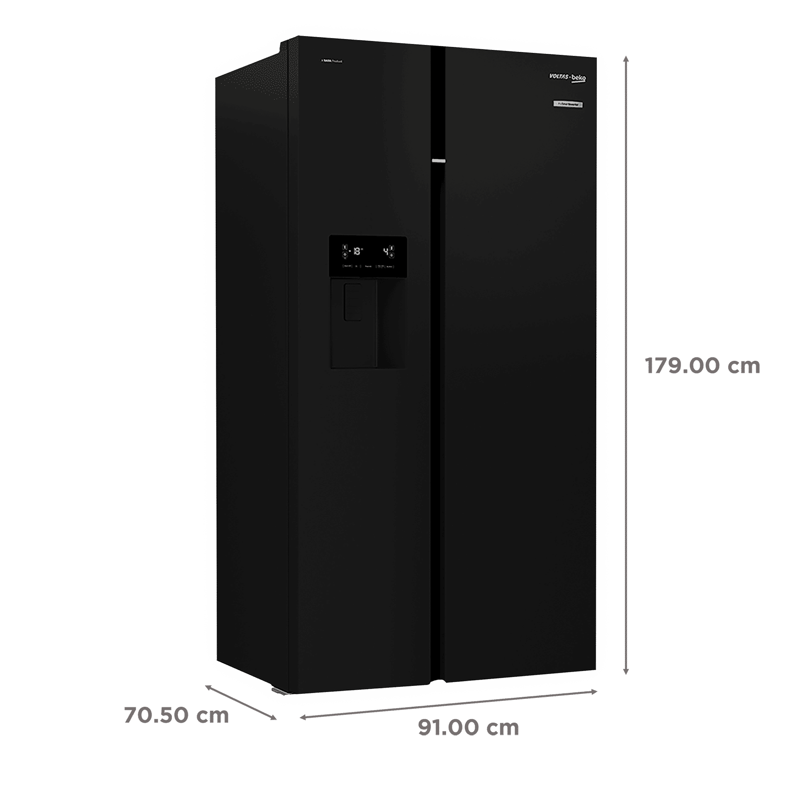 VOLTAS beko 634 Litres Frost Free Side by Side Refrigerator with Neo Frost Dual Cooling (RSB655GBRF, Glass Black) VOLTAS beko 634 Litres Frost Free Side by Side Refrigerator with Neo Frost Dual Cooling (RSB655GBRF, Glass Black)_3