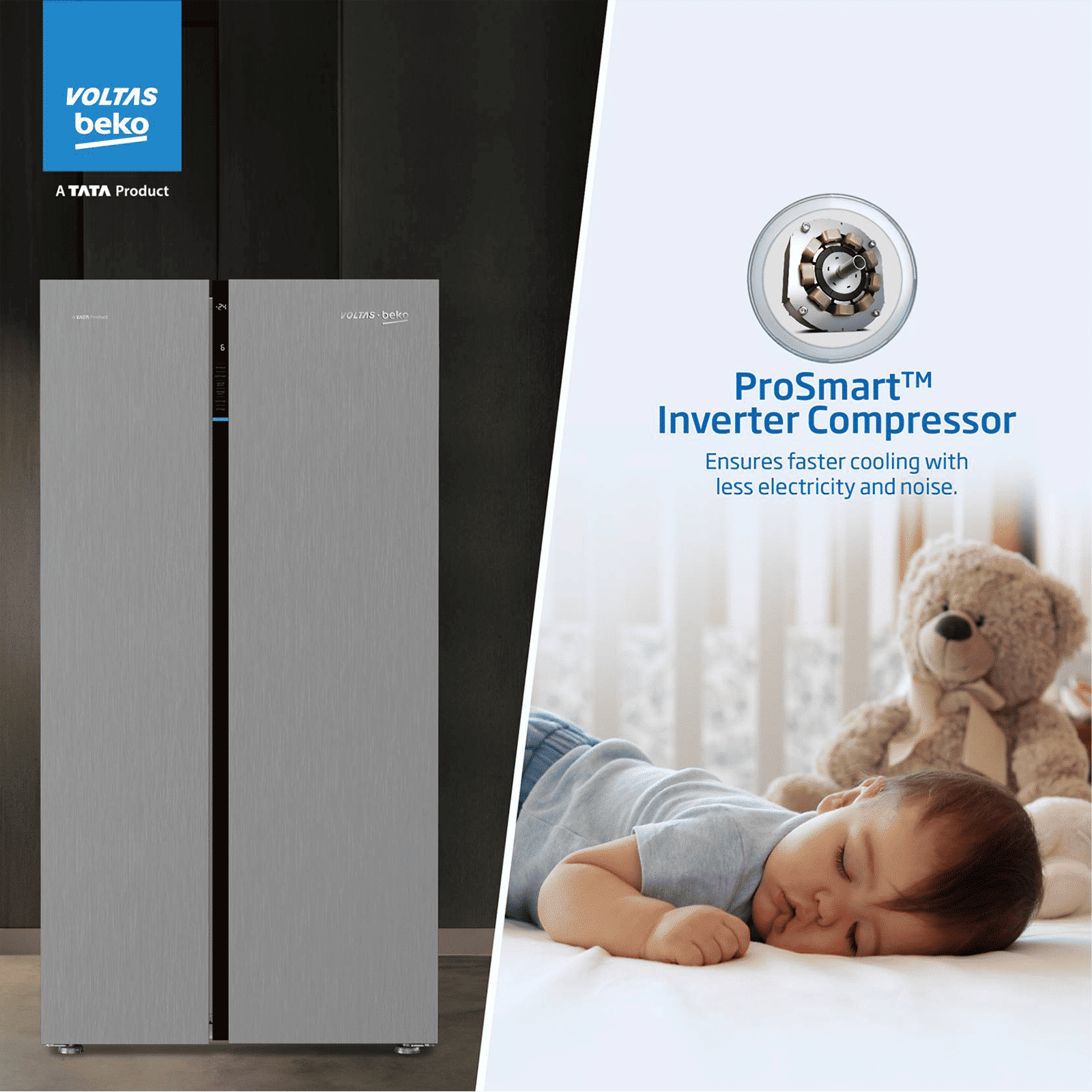 VOLTAS beko 634 Litres Frost Free Side by Side Refrigerator with Neo Frost Dual Cooling (RSB665XPRF, Inox Look) VOLTAS beko 634 Litres Frost Free Side by Side Refrigerator with Neo Frost Dual Cooling (RSB665XPRF, Inox Look)_14