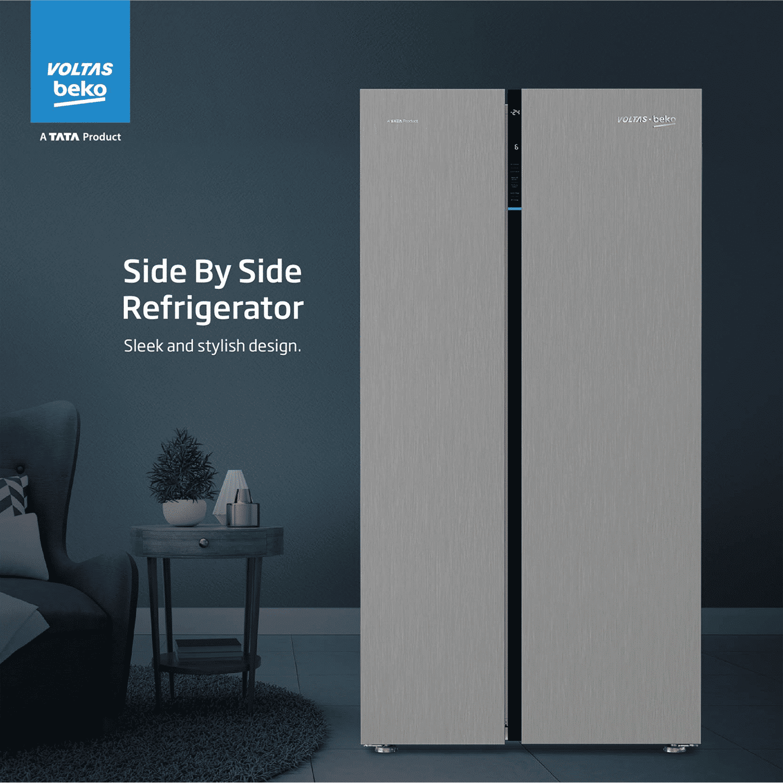 VOLTAS beko 634 Litres Frost Free Side by Side Refrigerator with Neo Frost Dual Cooling (RSB665XPRF, Inox Look) VOLTAS beko 634 Litres Frost Free Side by Side Refrigerator with Neo Frost Dual Cooling (RSB665XPRF, Inox Look)_15
