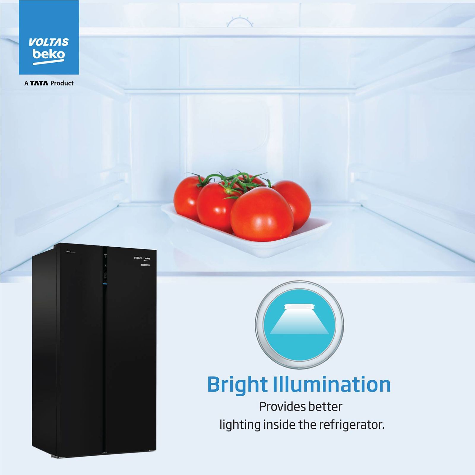 VOLTAS beko 640 Litres Frost Free Side by Side Refrigerator with Neo Frost Dual Cooling (RSB665GBRF, Glass Black) VOLTAS beko 640 Litres Frost Free Side by Side Refrigerator with Neo Frost Dual Cooling (RSB665GBRF, Glass Black)_9