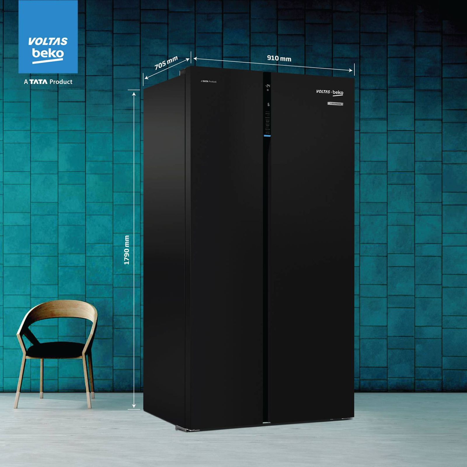VOLTAS beko 640 Litres Frost Free Side by Side Refrigerator with Neo Frost Dual Cooling (RSB665GBRF, Glass Black) VOLTAS beko 640 Litres Frost Free Side by Side Refrigerator with Neo Frost Dual Cooling (RSB665GBRF, Glass Black)_11