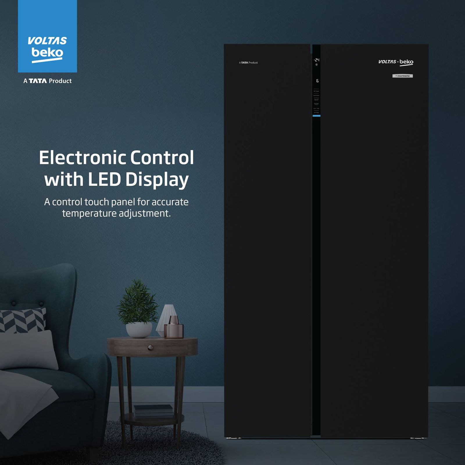 VOLTAS beko 640 Litres Frost Free Side by Side Refrigerator with Neo Frost Dual Cooling (RSB665GBRF, Glass Black) VOLTAS beko 640 Litres Frost Free Side by Side Refrigerator with Neo Frost Dual Cooling (RSB665GBRF, Glass Black)_17
