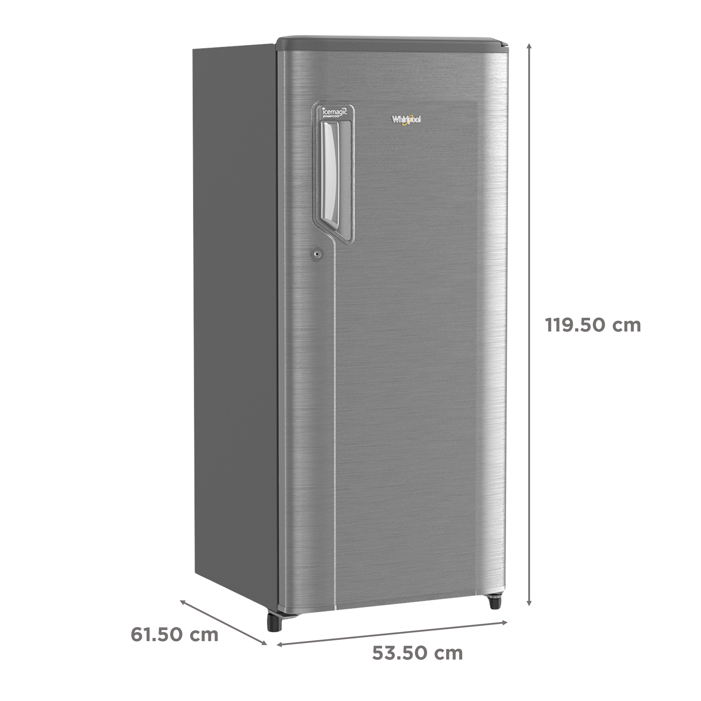 Whirlpool Icemagic Powercool 190 Litres 3 Star Direct Cool Single Door Refrigerator with Insulated Capillary Technology (DC 205 F, Lumina Steel)_3