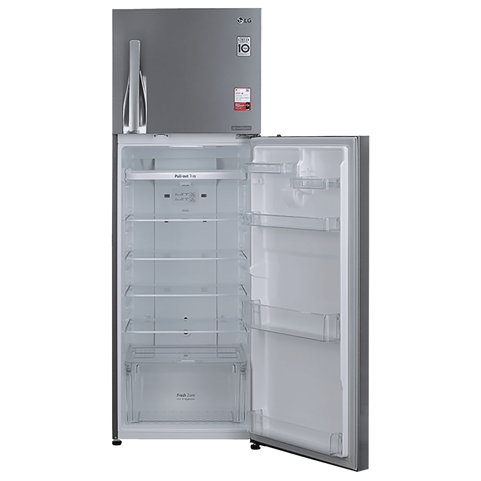 LG 360 Litres 2 Star Frost Free Double Door Convertible Refrigerator with Multi Air Flow System (GL-S402RPZY.DPZZEB, Shiny Steel)_12