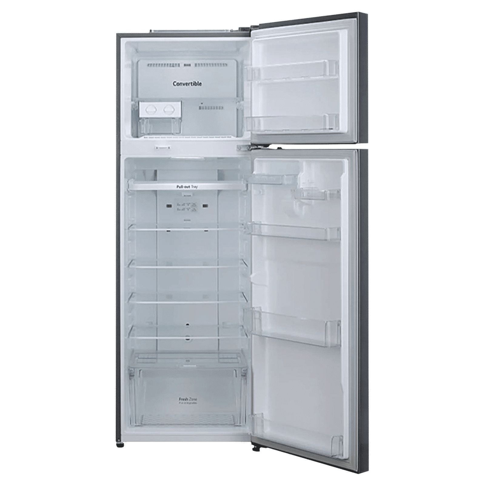 LG 360 Litres 2 Star Frost Free Double Door Convertible Refrigerator with Multi Air Flow System (GL-S402RPZY.DPZZEB, Shiny Steel)_6