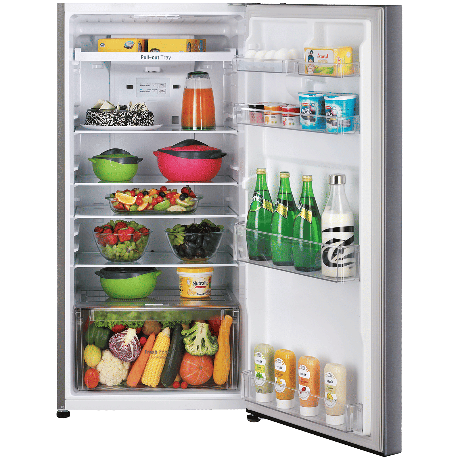 LG 360 Litres 2 Star Frost Free Double Door Convertible Refrigerator with Multi Air Flow System (GL-S402RPZY.DPZZEB, Shiny Steel)_7