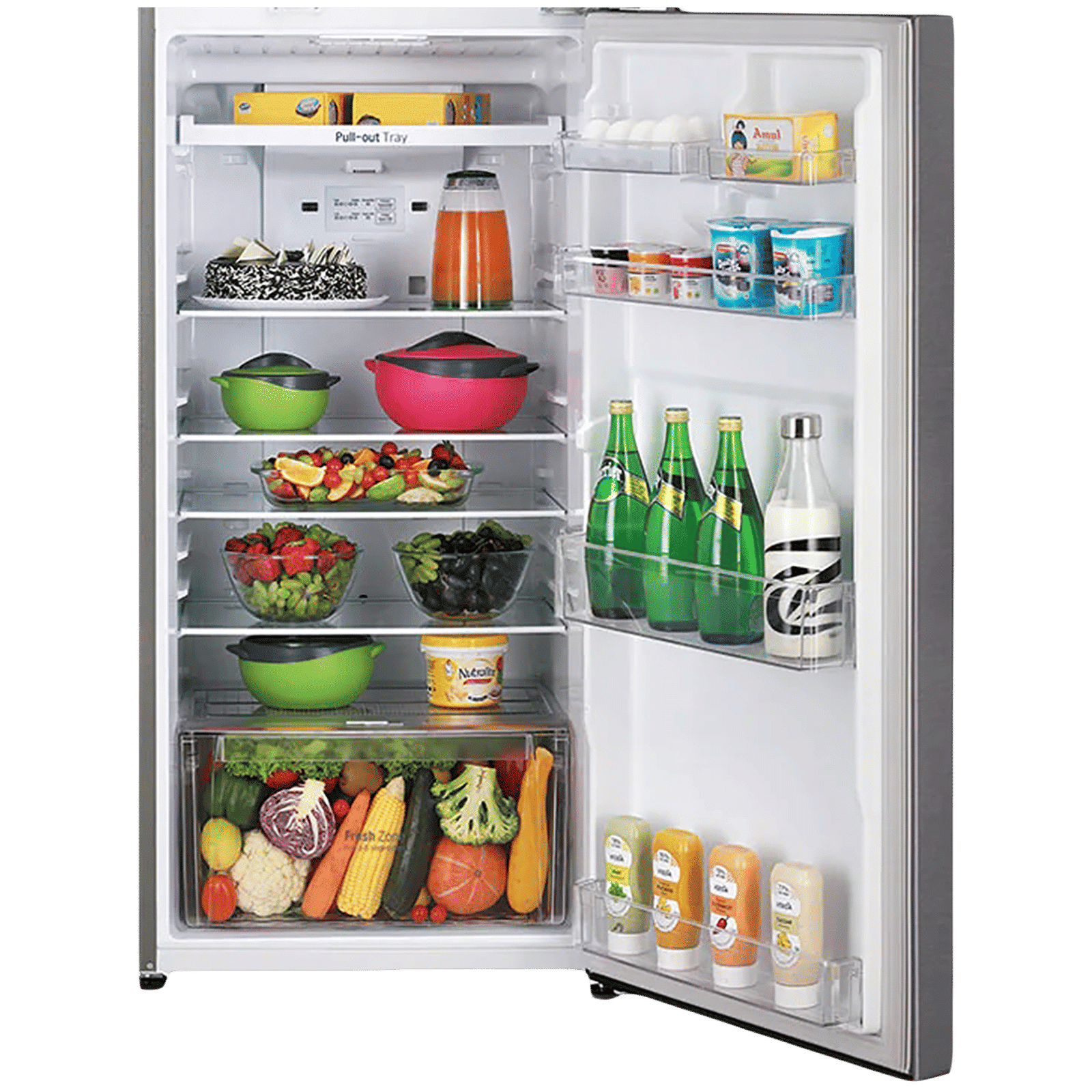 LG 360 Litres 2 Star Frost Free Double Door Convertible Refrigerator with Multi Air Flow System (GL-S402RDSY.DDSZEB, Dazzle Steel)_10