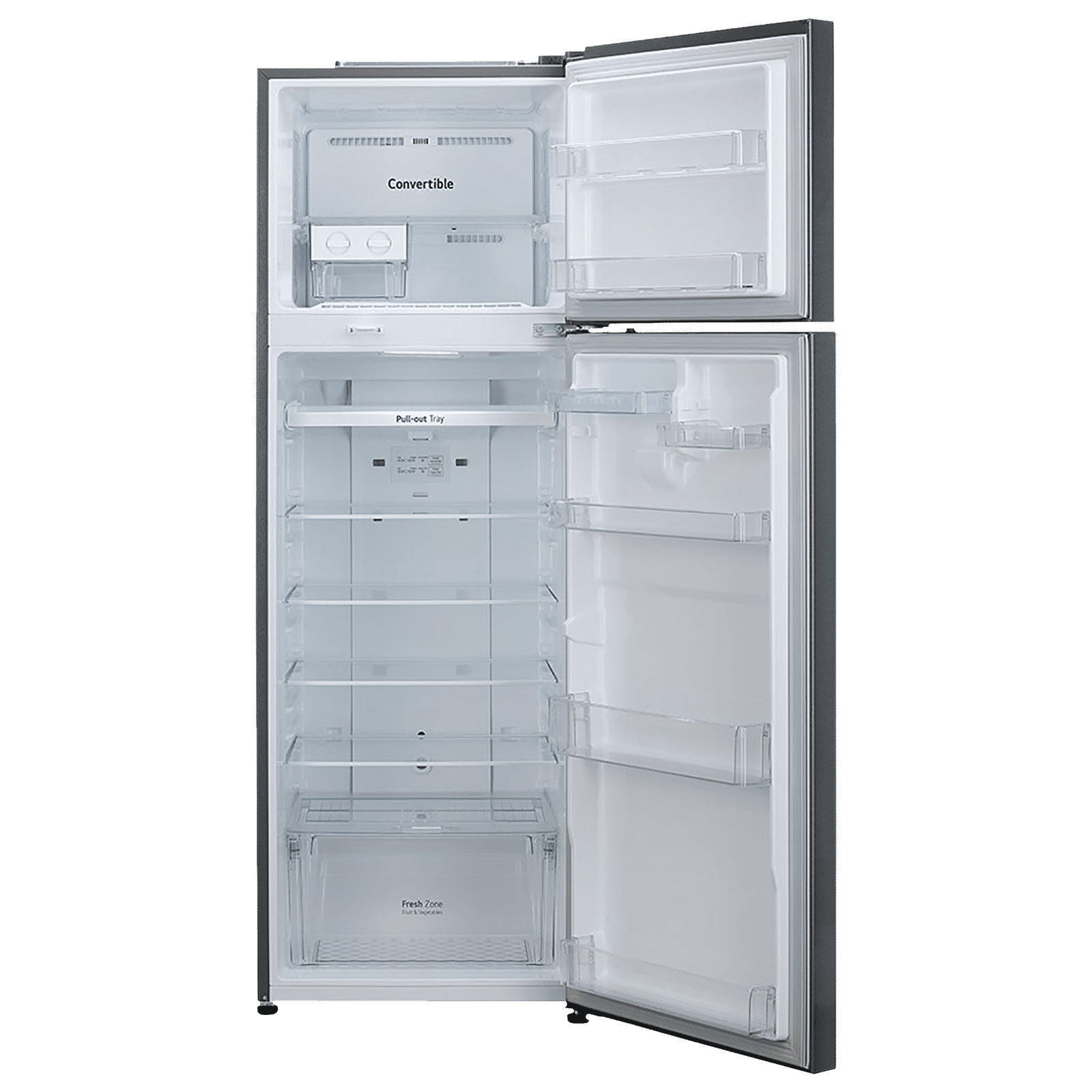 LG 360 Litres 2 Star Frost Free Double Door Convertible Refrigerator with Multi Air Flow System (GL-S402RDSY.DDSZEB, Dazzle Steel)_12