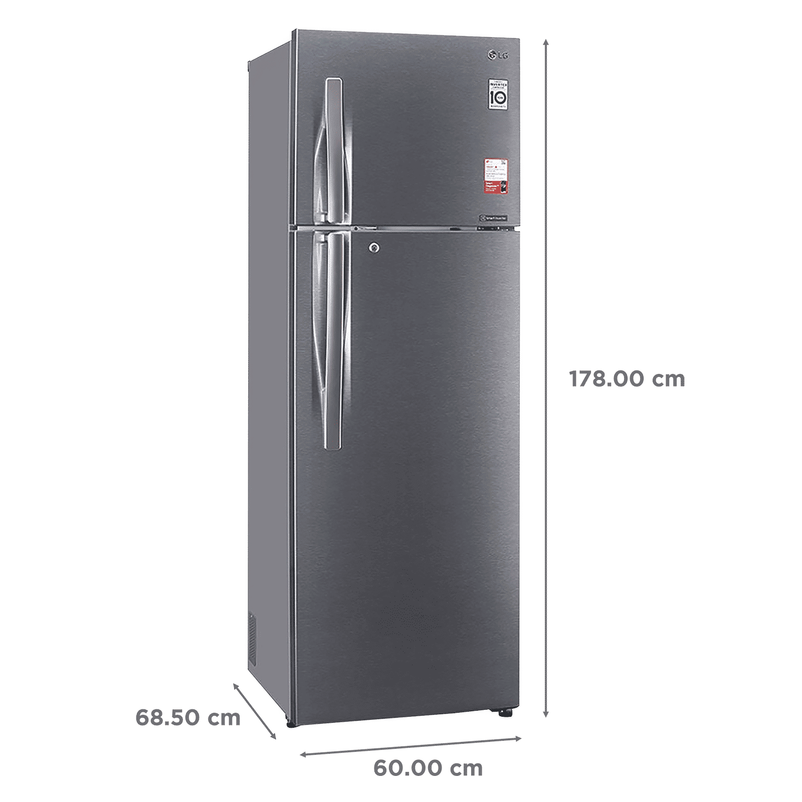 LG 360 Litres 2 Star Frost Free Double Door Convertible Refrigerator with Multi Air Flow System (GL-S402RDSY.DDSZEB, Dazzle Steel)_3