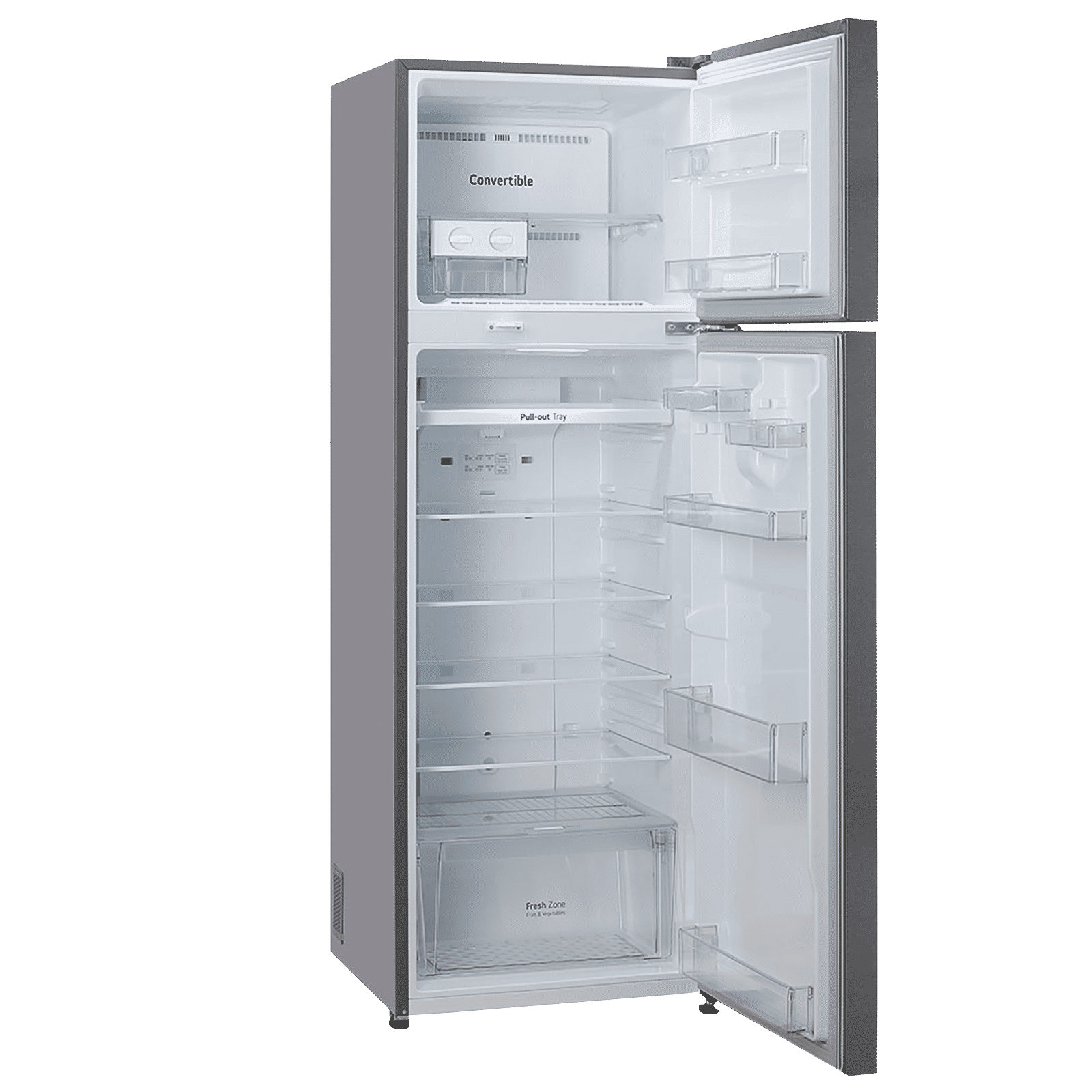 LG 360 Litres 2 Star Frost Free Double Door Convertible Refrigerator with Multi Air Flow System (GL-S402RDSY.DDSZEB, Dazzle Steel)_6