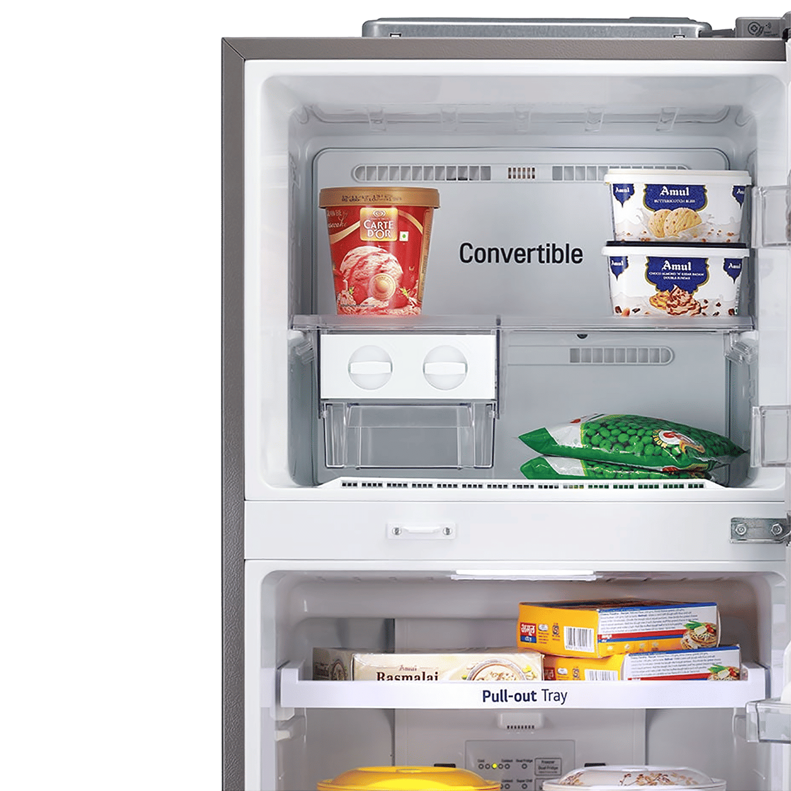 LG 360 Litres 2 Star Frost Free Double Door Convertible Refrigerator with Multi Air Flow System (GL-S402RDSY.DDSZEB, Dazzle Steel)_7