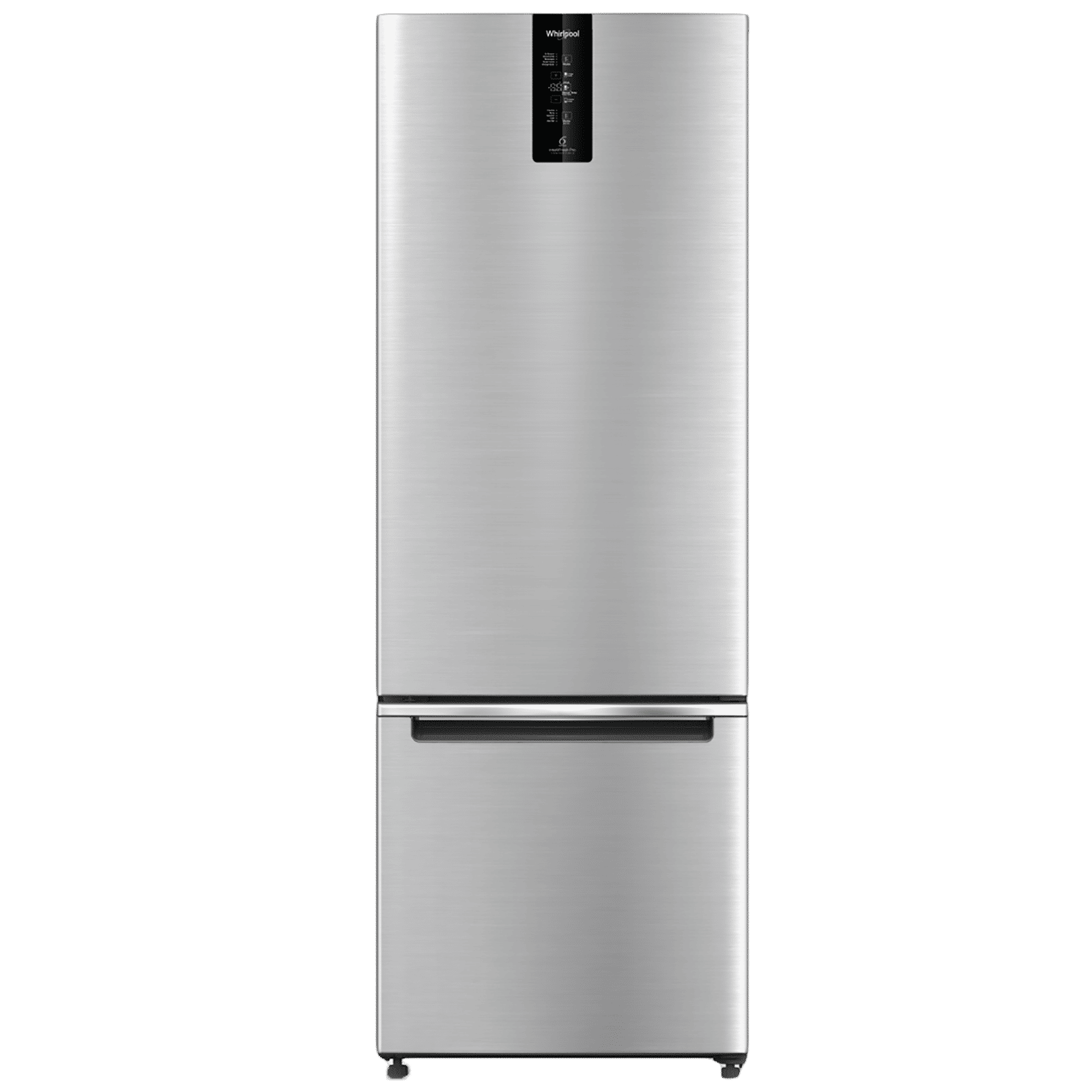 Whirlpool Intellifresh Pro 355 Litres 3 Star Frost Free Double Door Bottom Mount Convertible Refrigerator with MicroBlock Technology (IFPRO BM INV CNV, Omega Steel)_1