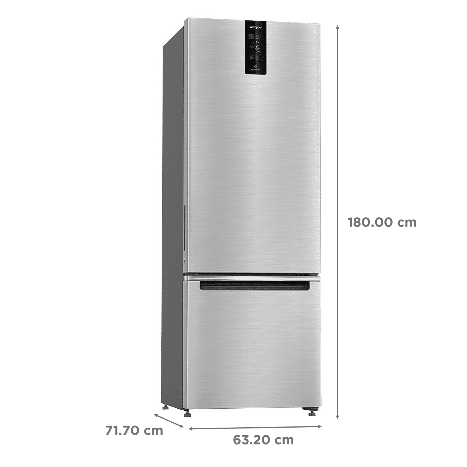 Whirlpool Intellifresh Pro 355 Litres 3 Star Frost Free Double Door Bottom Mount Convertible Refrigerator with MicroBlock Technology (IFPRO BM INV CNV, Omega Steel)_3