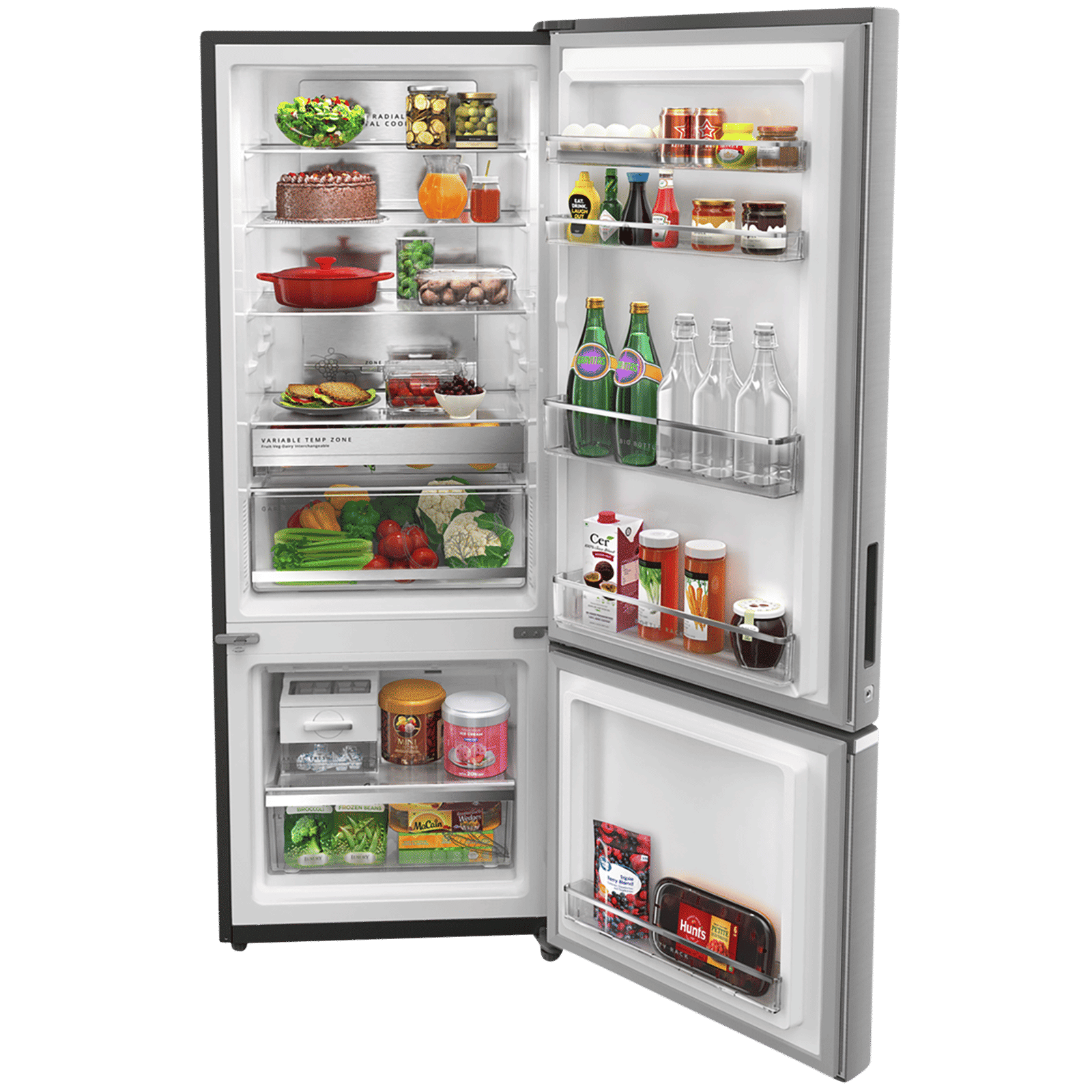 Whirlpool Intellifresh Pro 355 Litres 3 Star Frost Free Double Door Bottom Mount Convertible Refrigerator with MicroBlock Technology (IFPRO BM INV CNV, Omega Steel)_5