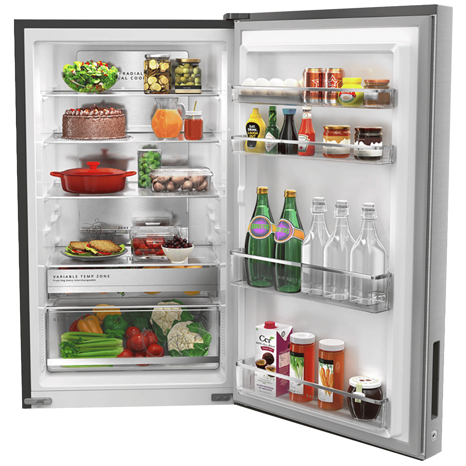 Whirlpool Intellifresh Pro 355 Litres 3 Star Frost Free Double Door Bottom Mount Convertible Refrigerator with MicroBlock Technology (IFPRO BM INV CNV, Omega Steel)_7