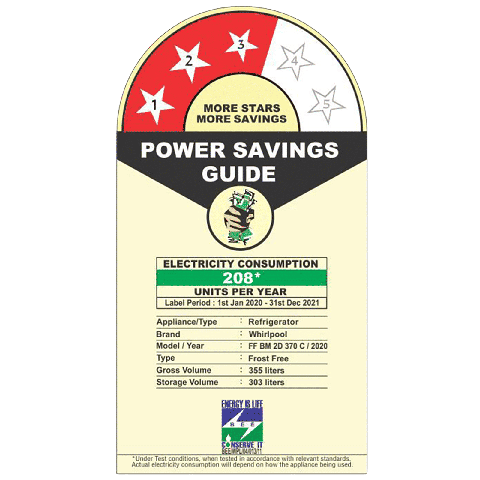 Whirlpool Intellifresh Pro 355 Litres 3 Star Frost Free Double Door Bottom Mount Convertible Refrigerator with MicroBlock Technology (IFPRO BM INV CNV, Omega Steel)_9