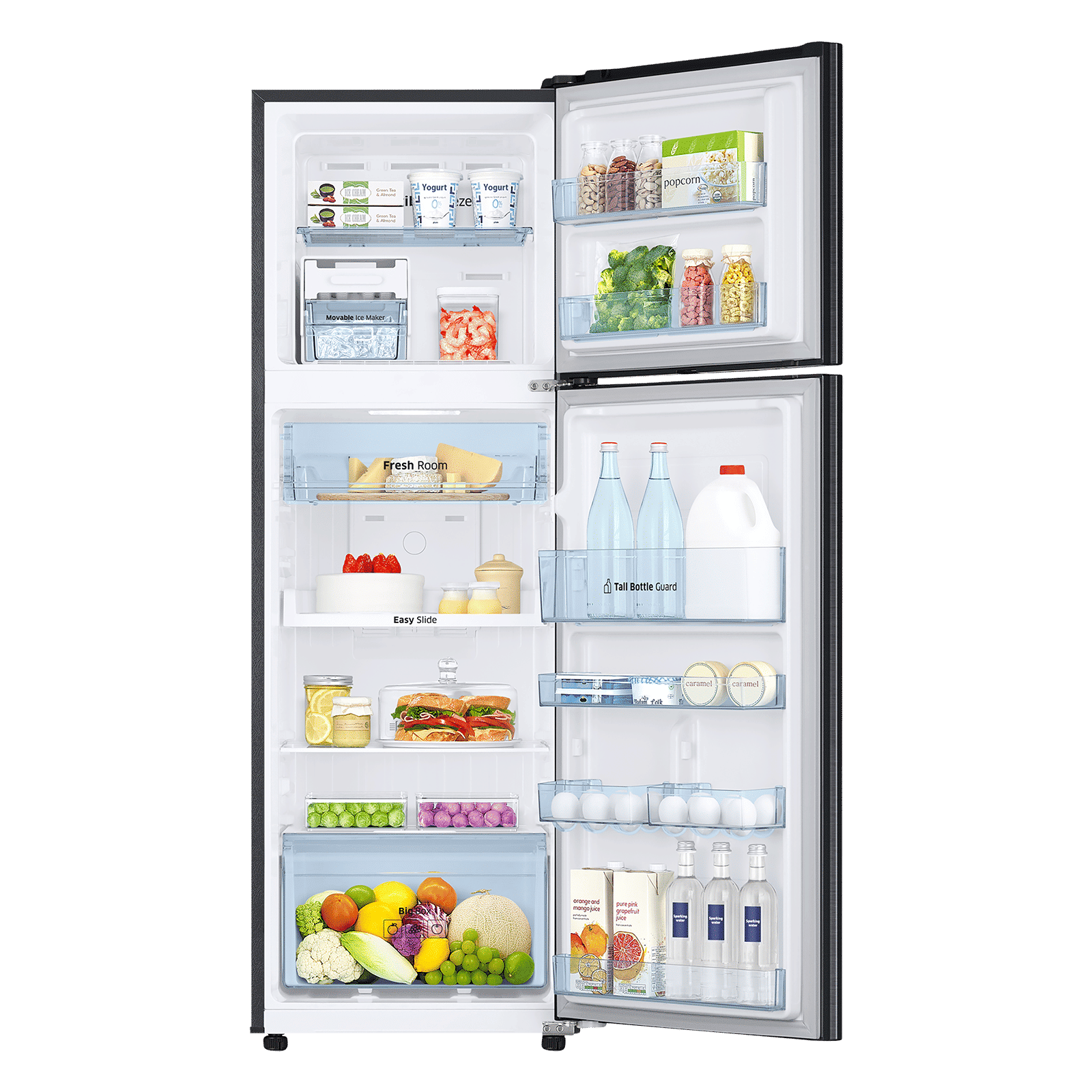 SAMSUNG 275 Litres 3 Star Frost Free Double Door Convertible Refrigerator with Power Cool Function (RT30A3743BX/HL, Luxe Black)_4