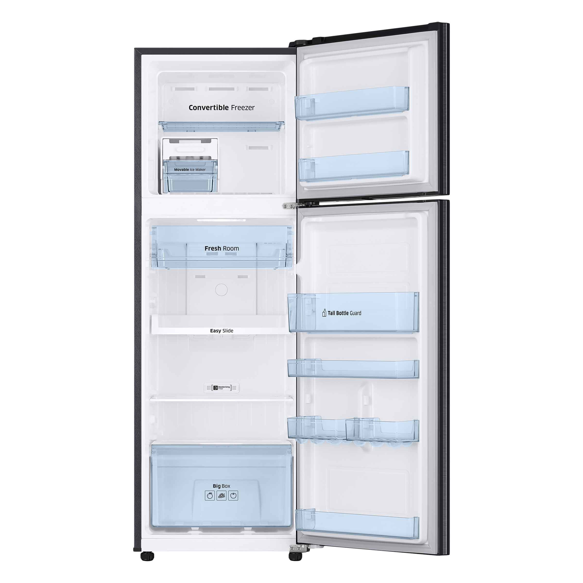 SAMSUNG 275 Litres 3 Star Frost Free Double Door Convertible Refrigerator with Power Cool Function (RT30A3743BX/HL, Luxe Black)_5