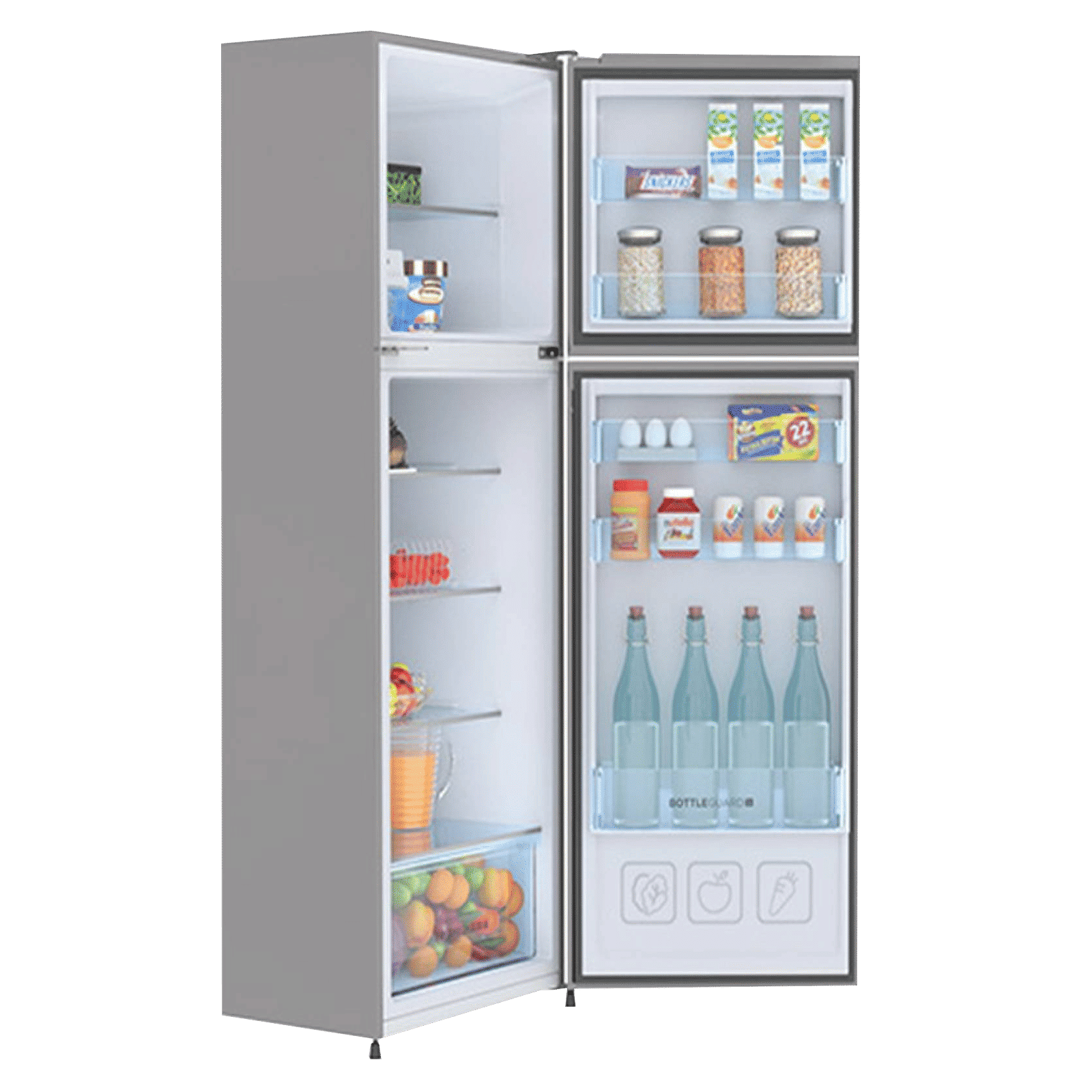 Haier 268 Litres 3 Star Frost Free Double Door Convertible Refrigerator with Turbo Icing Technology (HRF-2984BS-E, Brushline Silver)_8