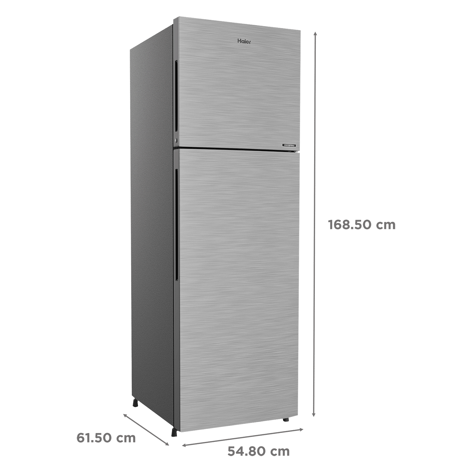 Haier 268 Litres 3 Star Frost Free Double Door Convertible Refrigerator with Turbo Icing Technology (HRF-2984BS-E, Brushline Silver)_3