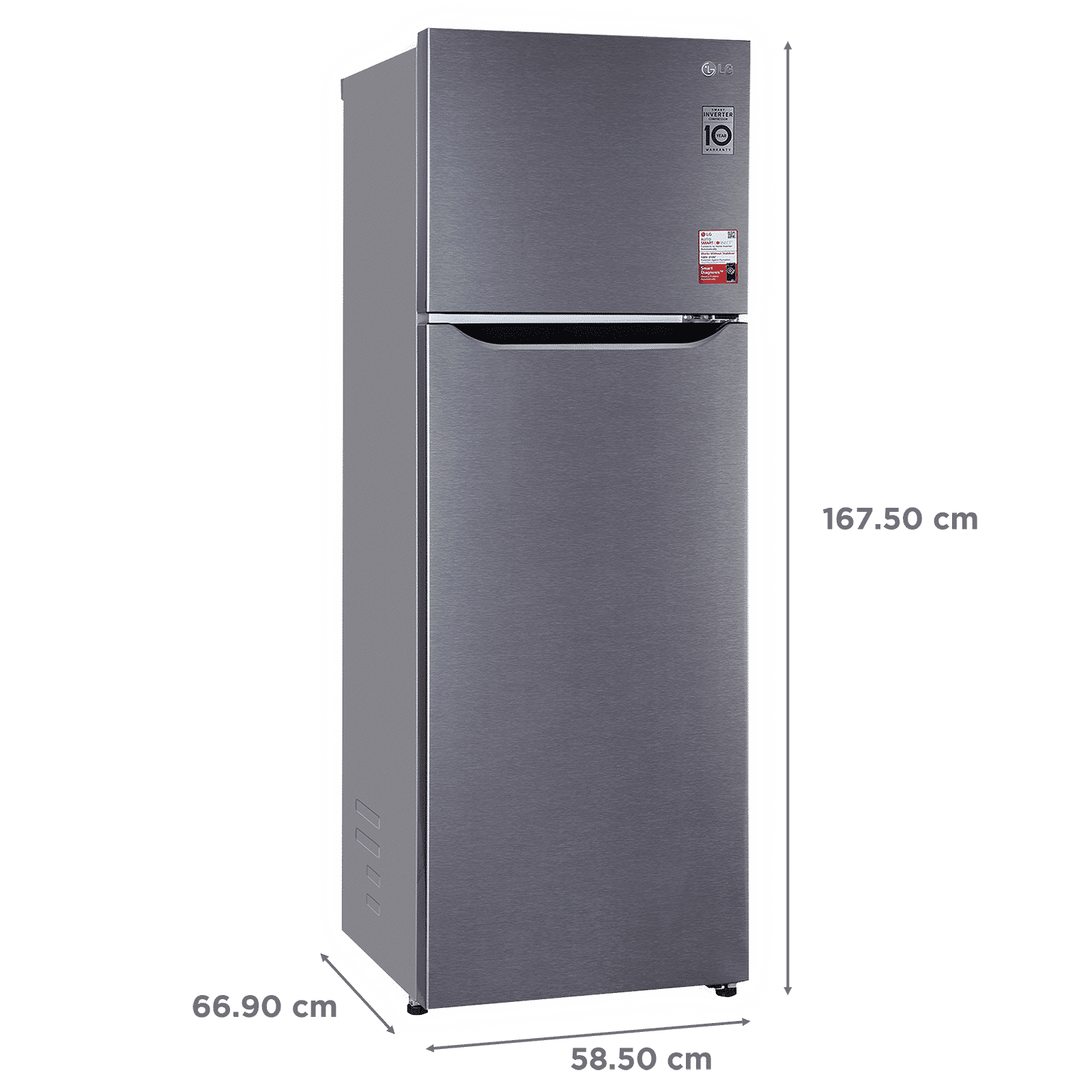LG 308 Litres 2 Star Frost Free Double Door Convertible Refrigerator with Multi Air Flow System (GL-S322SDSY.ADSZEB, Dazzle Steel)_3