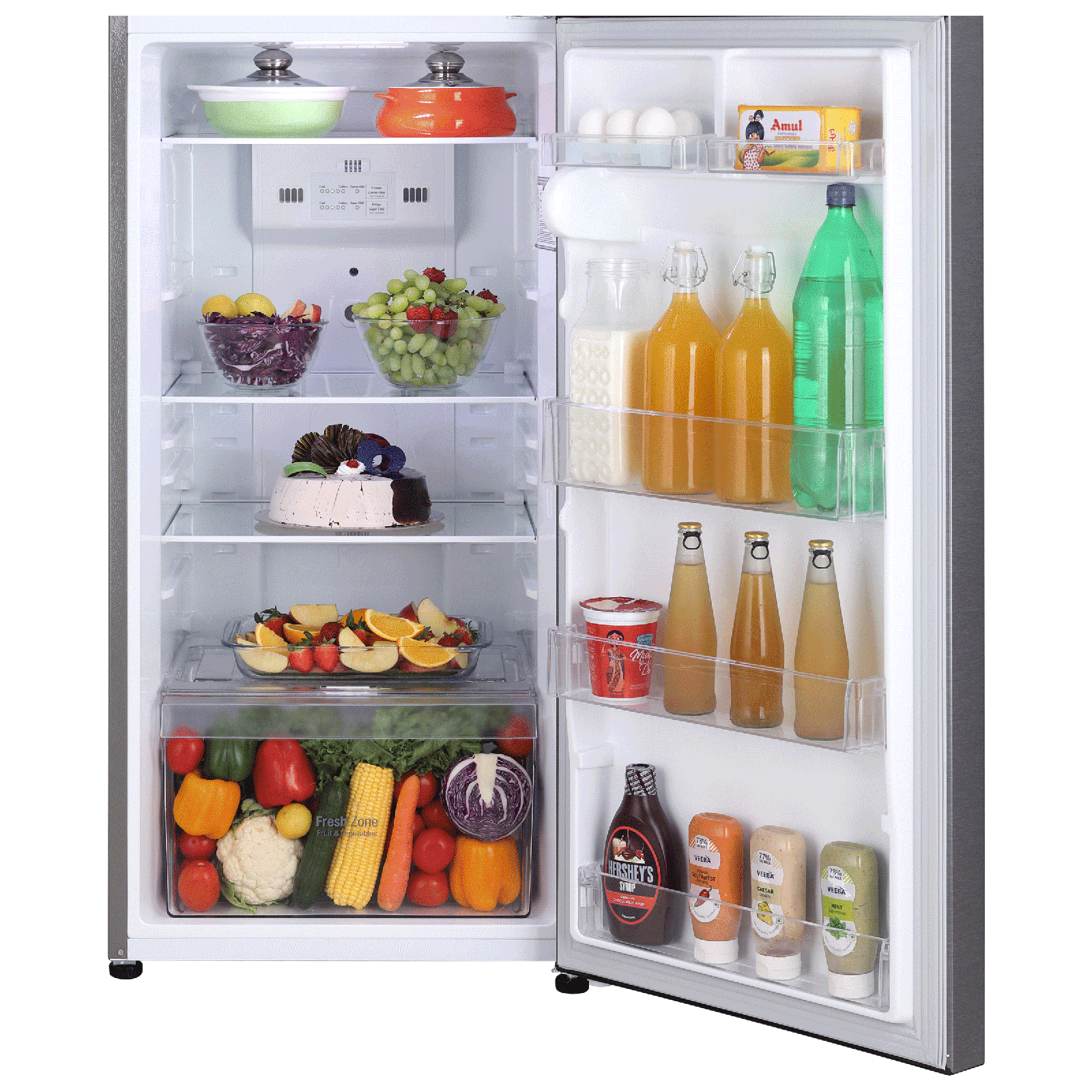 LG 308 Litres 2 Star Frost Free Double Door Convertible Refrigerator with Multi Air Flow System (GL-S322SDSY.ADSZEB, Dazzle Steel)_7