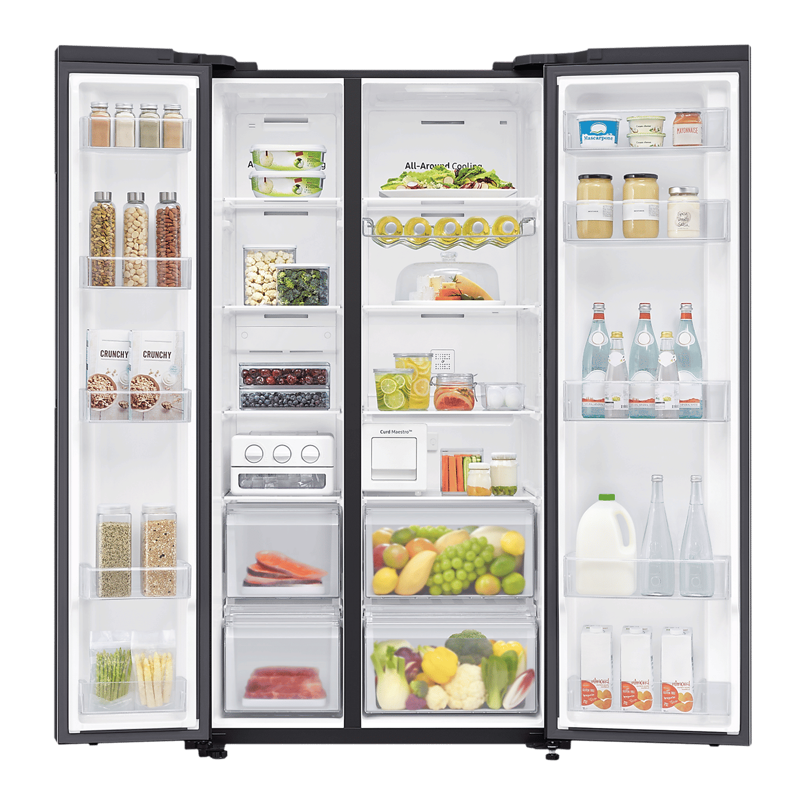 SAMSUNG 692 Litres Frost Free Side by Side Refrigerator with Curd Maestro (RS72A50K1B4/TL, Black Matt)_5