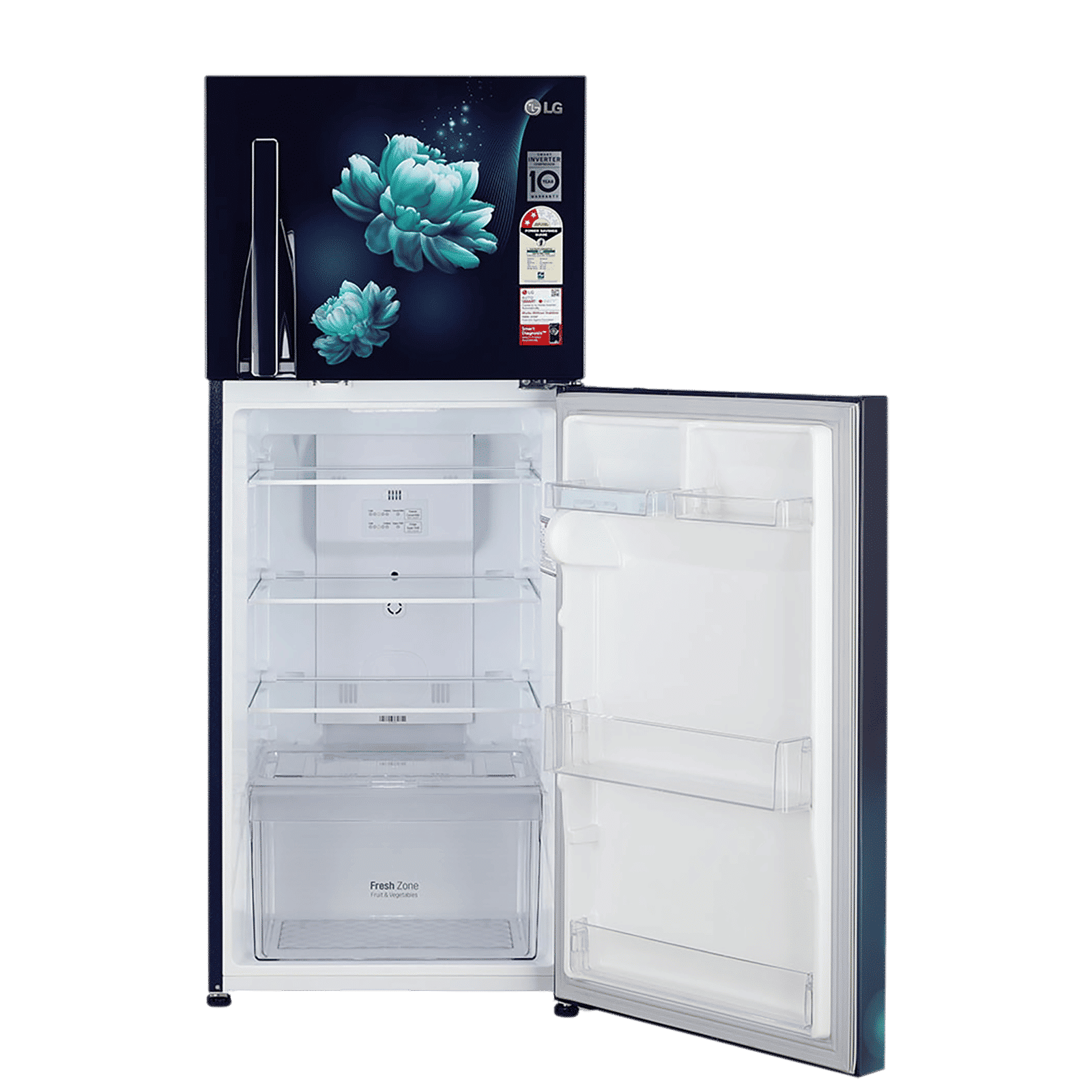 LG 260 Litres 2 Star Frost Free Double Door Convertible Refrigerator with Multi Air Flow System (GL-S292RBCY.DBCZEB, Blue Charm)_12