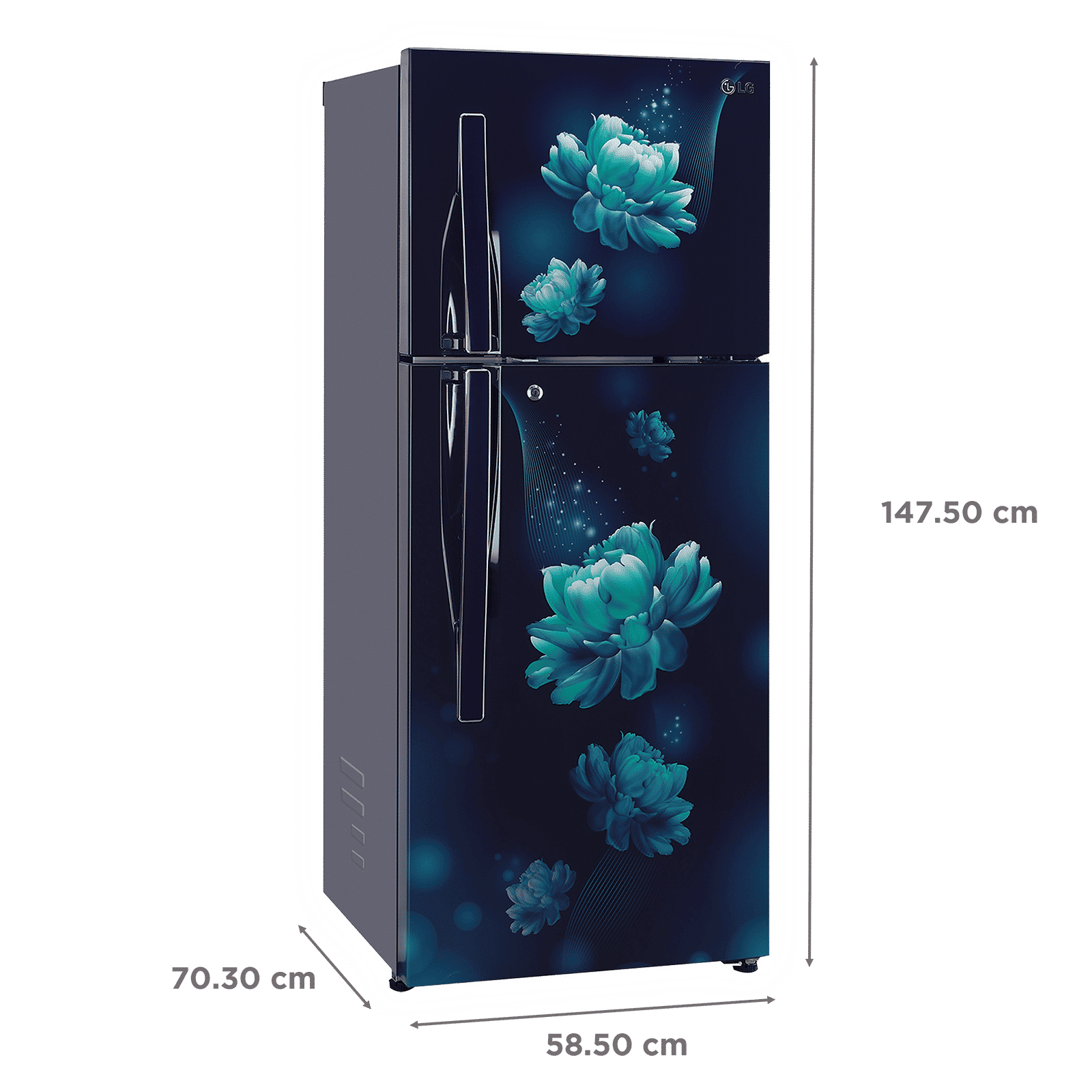 LG 260 Litres 2 Star Frost Free Double Door Convertible Refrigerator with Multi Air Flow System (GL-S292RBCY.DBCZEB, Blue Charm)_3