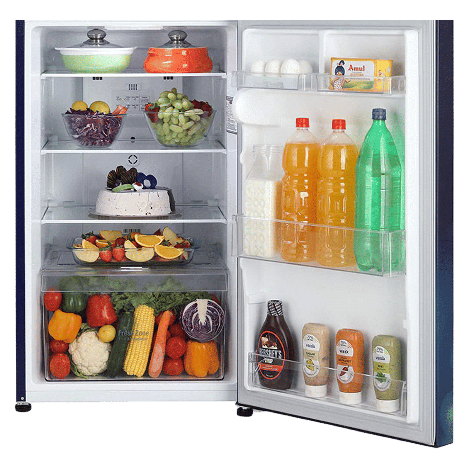 LG 260 Litres 2 Star Frost Free Double Door Convertible Refrigerator with Multi Air Flow System (GL-S292RBCY.DBCZEB, Blue Charm)_7