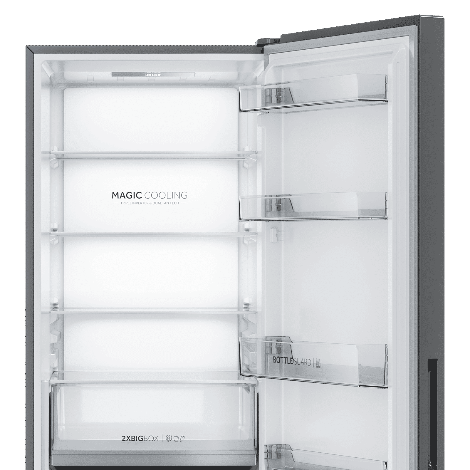 Haier 346 Litres 3 Star Frost Free Double Door Bottom Mount Convertible Refrigerator with Multi Air Flow System (HRB-3664BS-E, Brushline Silver)_14