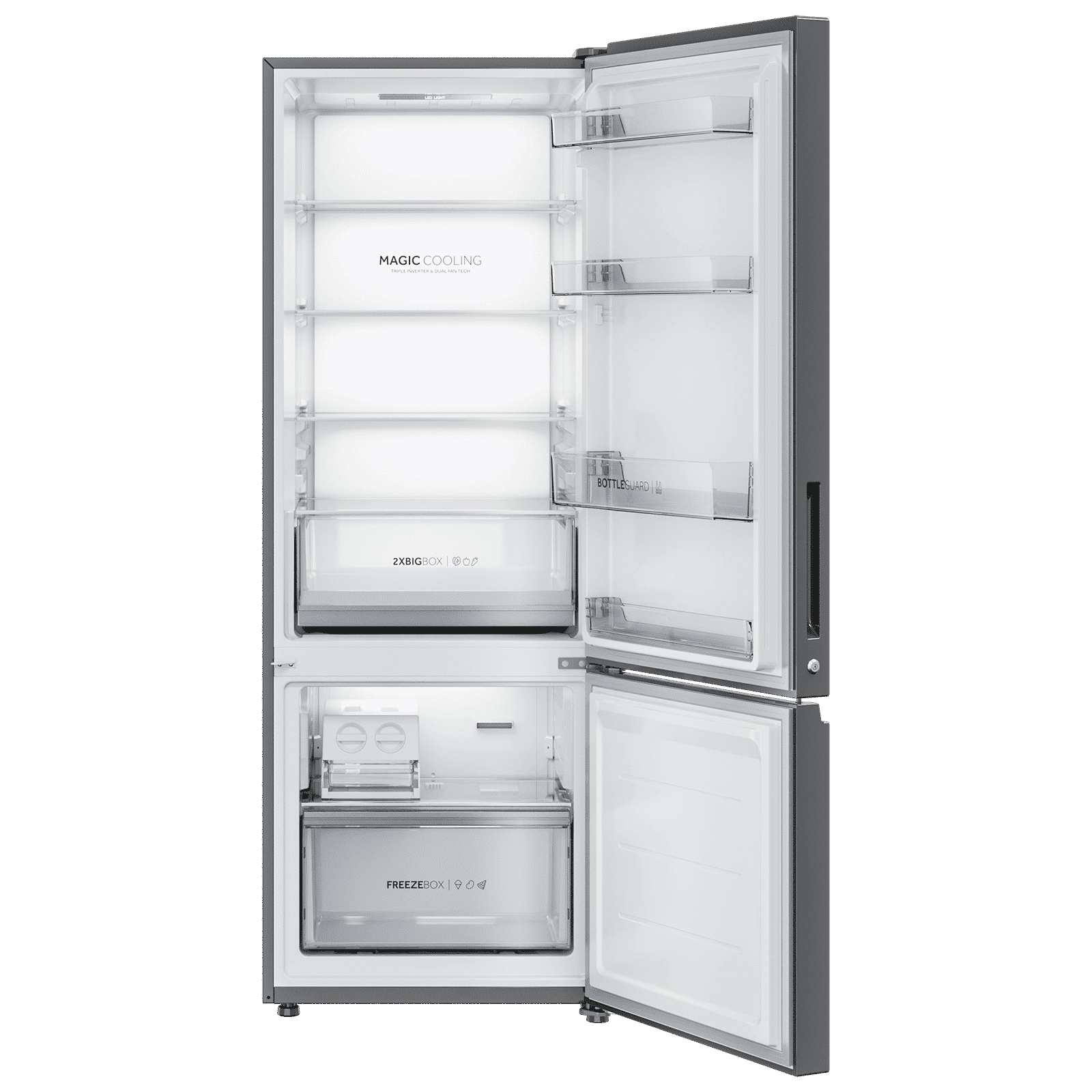 Haier 346 Litres 3 Star Frost Free Double Door Bottom Mount Convertible Refrigerator with Multi Air Flow System (HRB-3664BS-E, Brushline Silver)_6