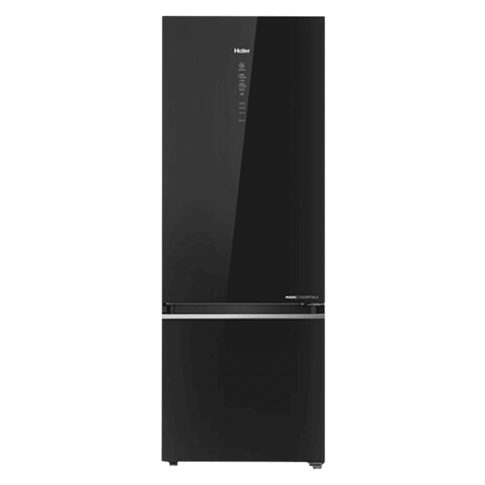 Haier 376 Litres 3 Star Frost Free Double Door Bottom Mount Convertible Refrigerator with Magic Cooling Technology (HRB-3964PKG-E, Black Glass) Haier 376 Litres 3 Star Frost Free Double Door Bottom Mount Convertible Refrigerator with Magic Cooling Technology (HRB-3964PKG-E, Black Glass)_1