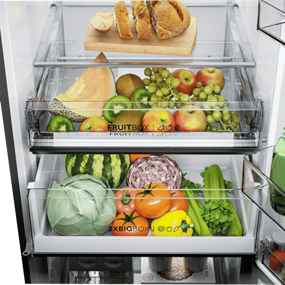 Haier 376 Litres 3 Star Frost Free Double Door Bottom Mount Convertible Refrigerator with Magic Cooling Technology (HRB-3964PKG-E, Black Glass) Haier 376 Litres 3 Star Frost Free Double Door Bottom Mount Convertible Refrigerator with Magic Cooling Technology (HRB-3964PKG-E, Black Glass)_7