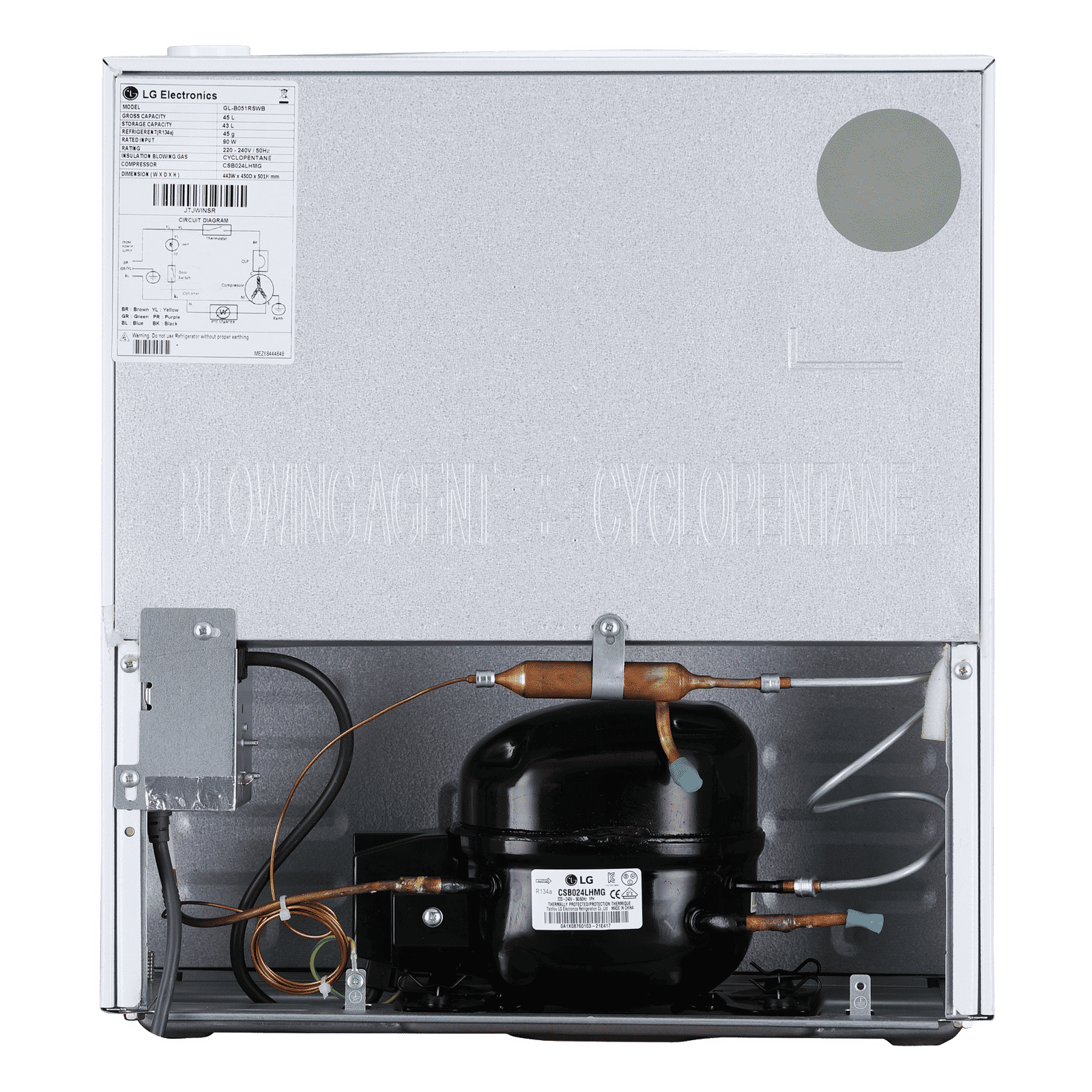 LG 45 Litres 2 Star Direct Cool Single Door Refrigerator with Antibacterial Gasket (GL-M051RSWC, Super White) LG 45 Litres 2 Star Direct Cool Single Door Refrigerator with Antibacterial Gasket (GL-M051RSWC, Super White)_5