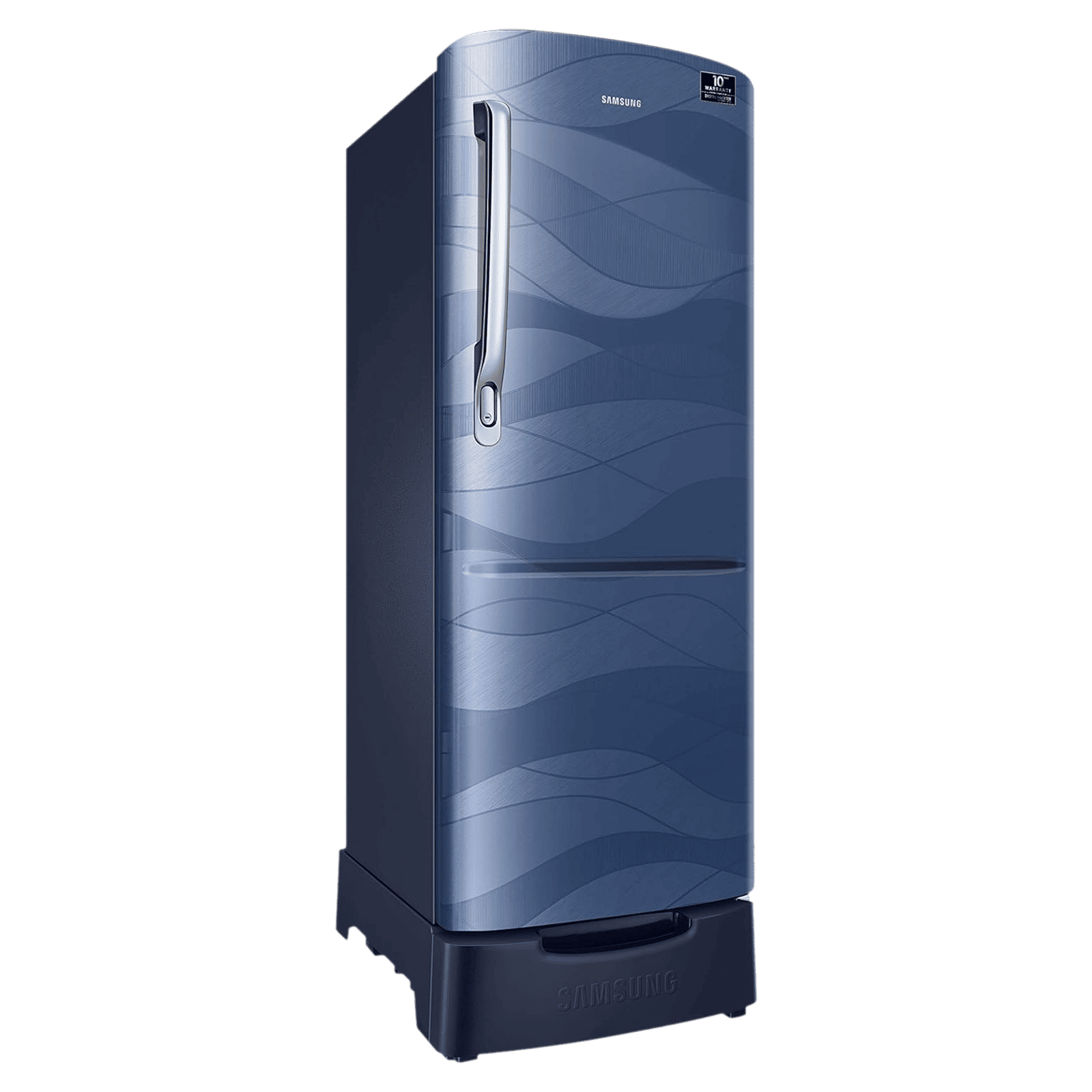 SAMSUNG Stylish Grande 212 Litres 4 Star Direct Cool Single Door Refrigerator with Base Stand Drawer (RR22T385XUV/HL, Blue)_10