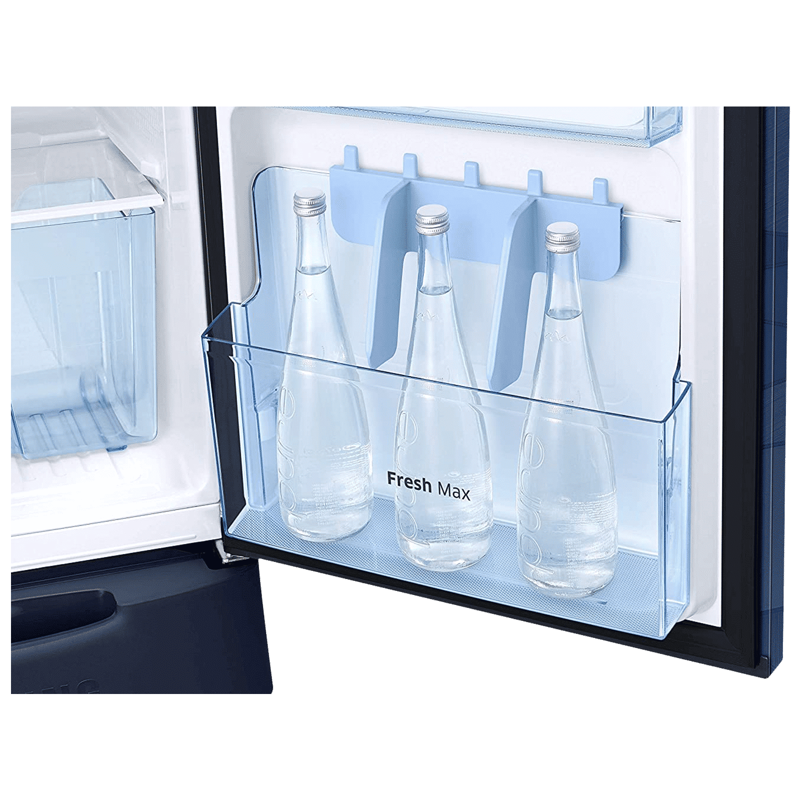 SAMSUNG Stylish Grande 212 Litres 4 Star Direct Cool Single Door Refrigerator with Base Stand Drawer (RR22T385XUV/HL, Blue)_14