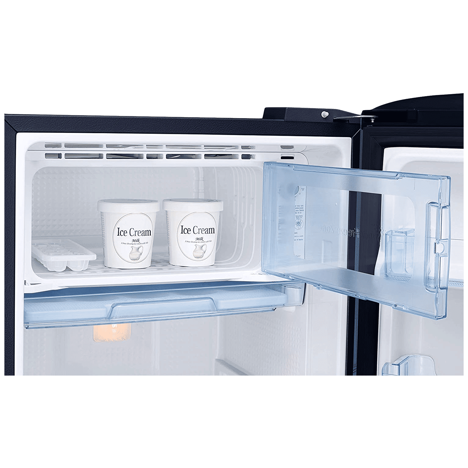 SAMSUNG Stylish Grande 212 Litres 4 Star Direct Cool Single Door Refrigerator with Base Stand Drawer (RR22T385XUV/HL, Blue)_8