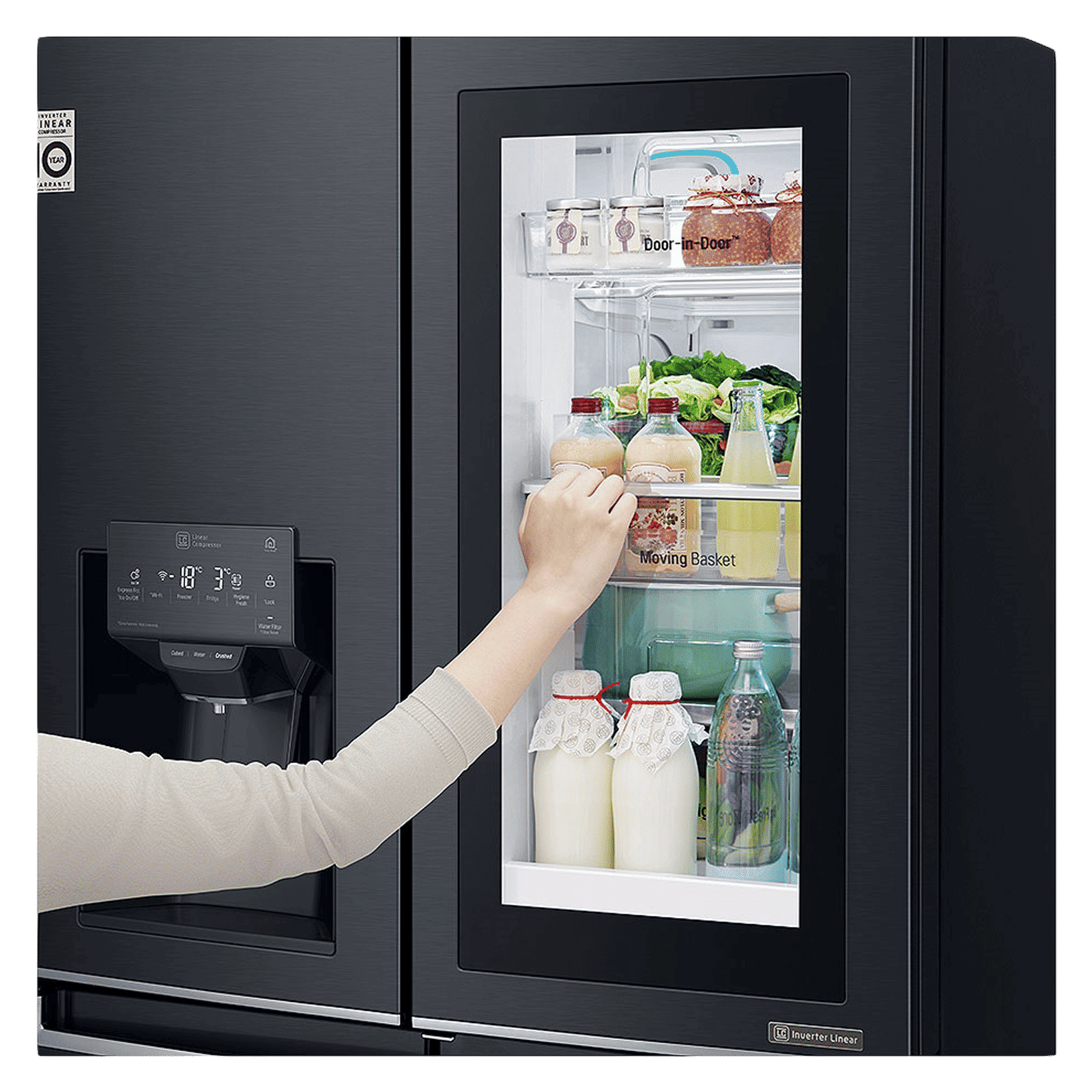 LG 889 Litres 2 Star Frost Free French Door Smart Wi-Fi Enabled Refrigerator with InstaView Door-in-Door (GR-X31FMQHL, Matte Black) LG 889 Litres 2 Star Frost Free French Door Smart Wi-Fi Enabled Refrigerator with InstaView Door-in-Door (GR-X31FMQHL, Matte Black)_8