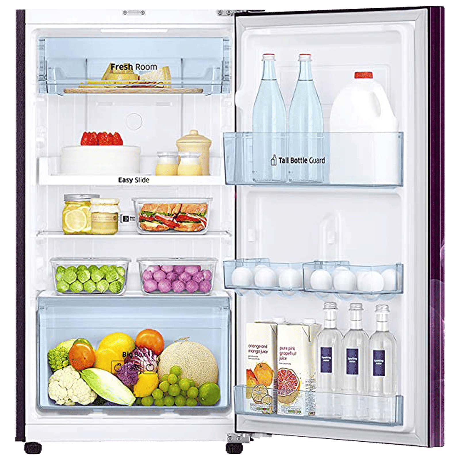 SAMSUNG 253 Litres 2 Star Frost Free Double Door Convertible Refrigerator with Stabilizer Free Operation (RT28T3932CR/HL, Camellia Purple)_9