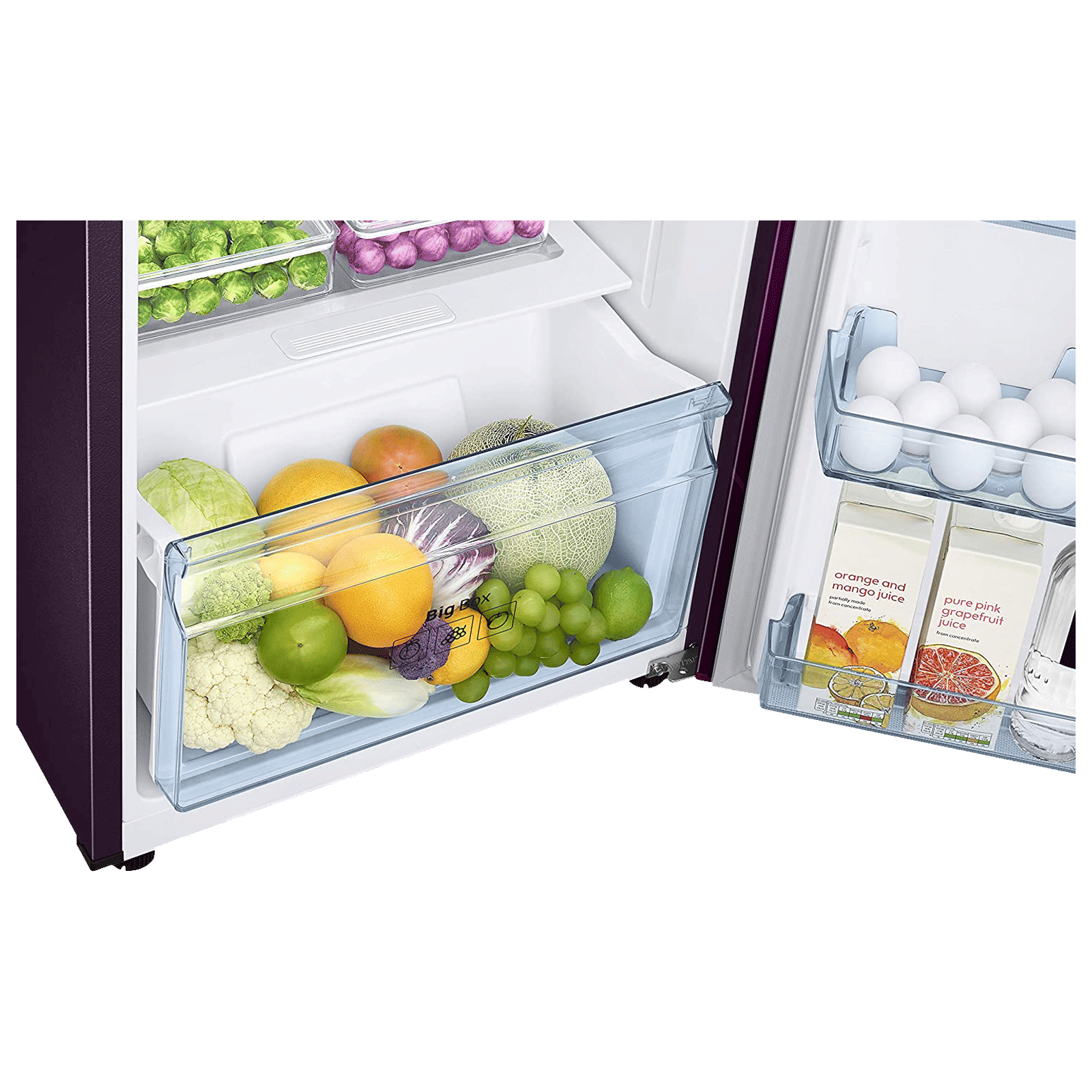 SAMSUNG 253 Litres 2 Star Frost Free Double Door Convertible Refrigerator with Stabilizer Free Operation (RT28T3932CR/HL, Camellia Purple)_13